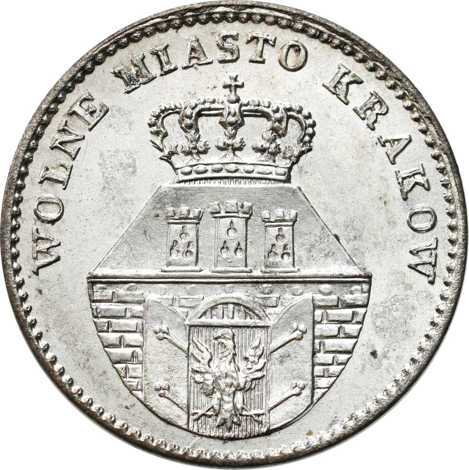 Wolne Miasto Kraków. 5 groszy 1835, Wiedeń NGC MS62 - PIĘKNE