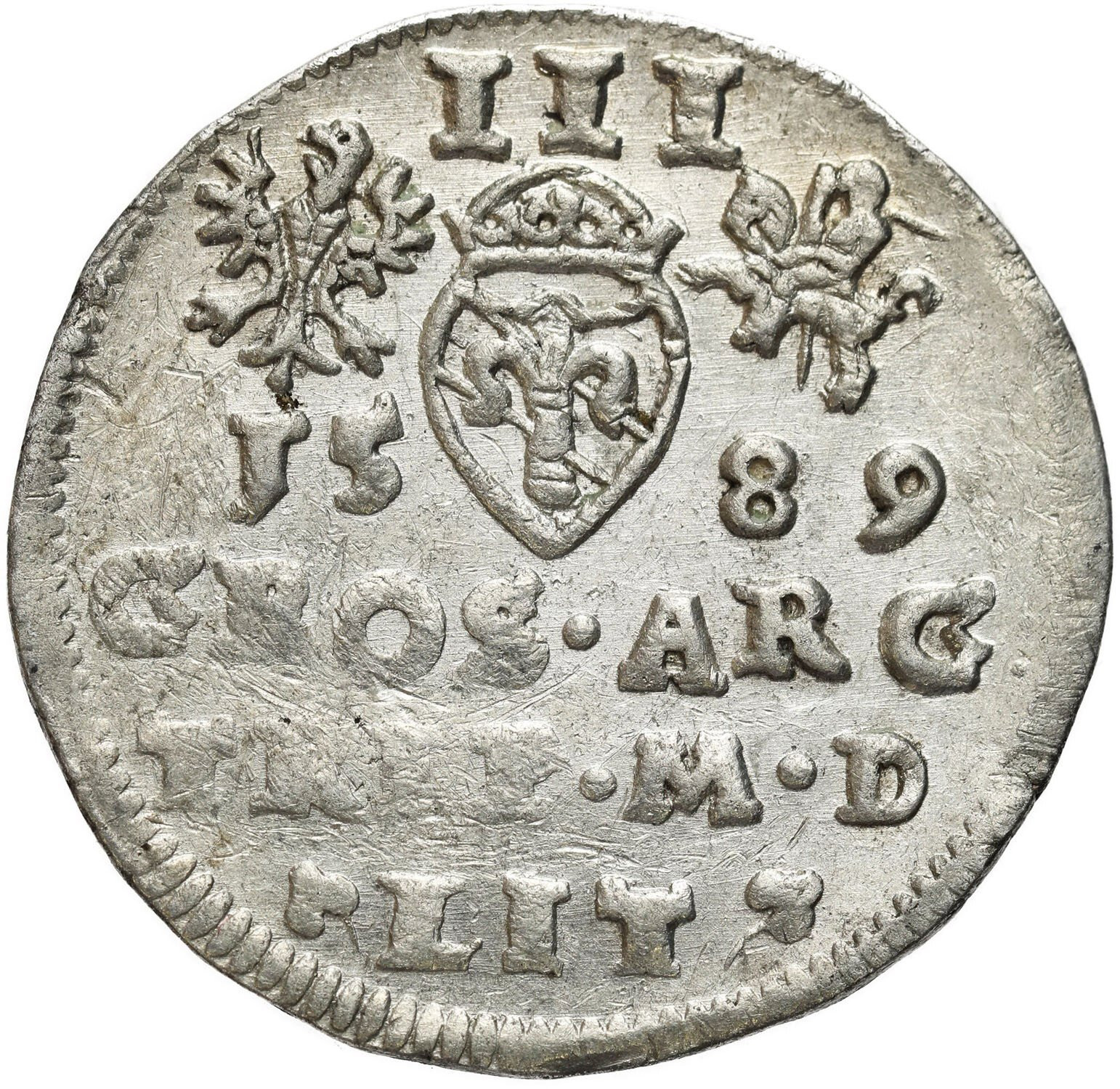 Zygmunt III Waza, Trojak (3 grosze) 1589, Wilno - herb Korczak