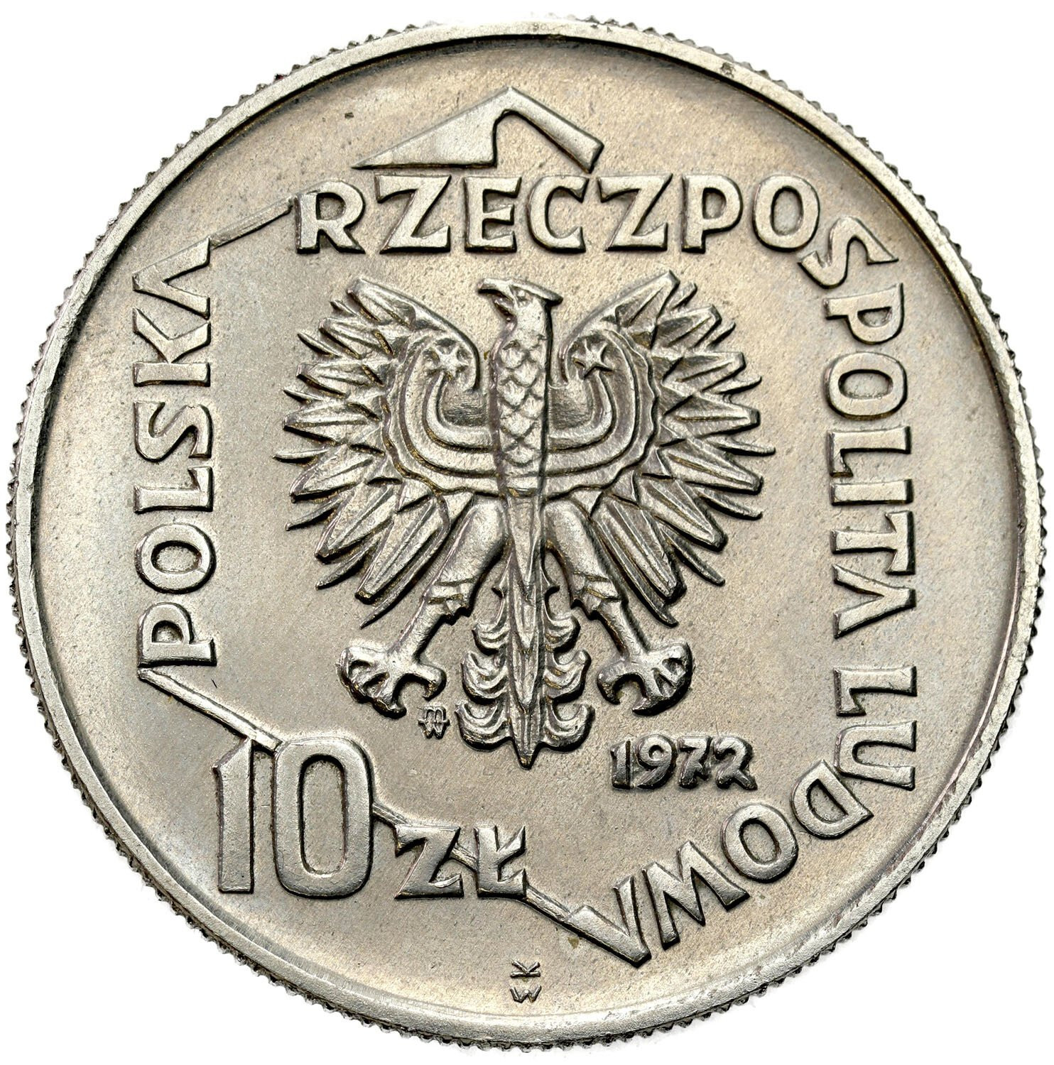 PRL. PRÓBA Nikiel 10 złotych 1972 - 50 lat portu w Gdyni
