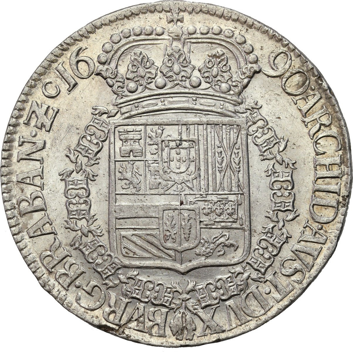Niderlandy. Brabancja. Karol II. Patagon 1690, Bruksela - PIĘKNY