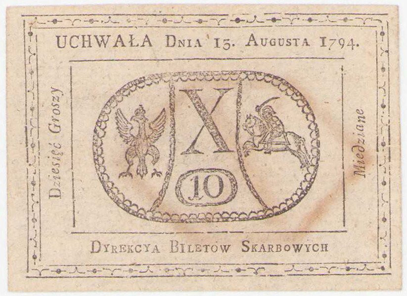 Insurekcja Kościuszkowska 10 groszy 1794 - PIĘKNE i RZADKIE