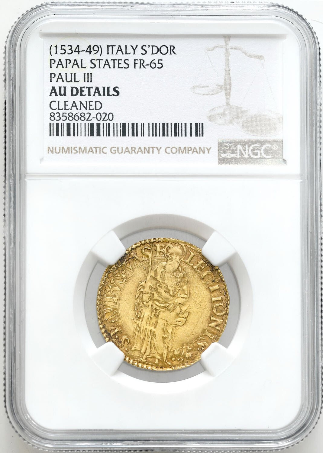 Włochy, Watykan. Paweł III (1534-1549). Scudo, Rzym NGC AU