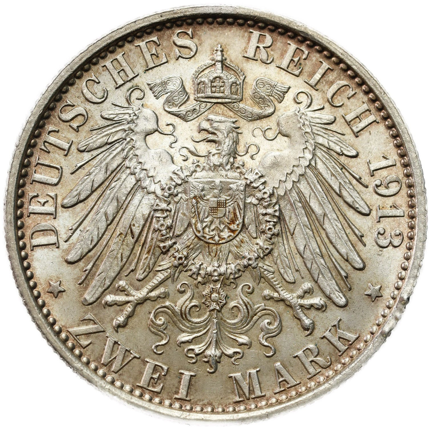 Niemcy, Prusy. Wilhelm II (1888–1918). 2 marki 1913 A, Berlin - PIĘKNE