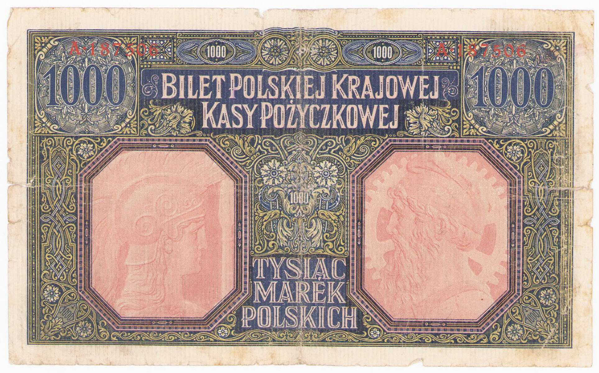 1.000 marek polskich 1916 seria A - GENERAŁ - RZADKI