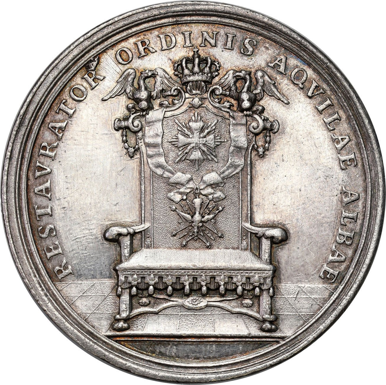 August II Mocny. Medal na ustanowienie Orderu Orła Białego – RZADKI