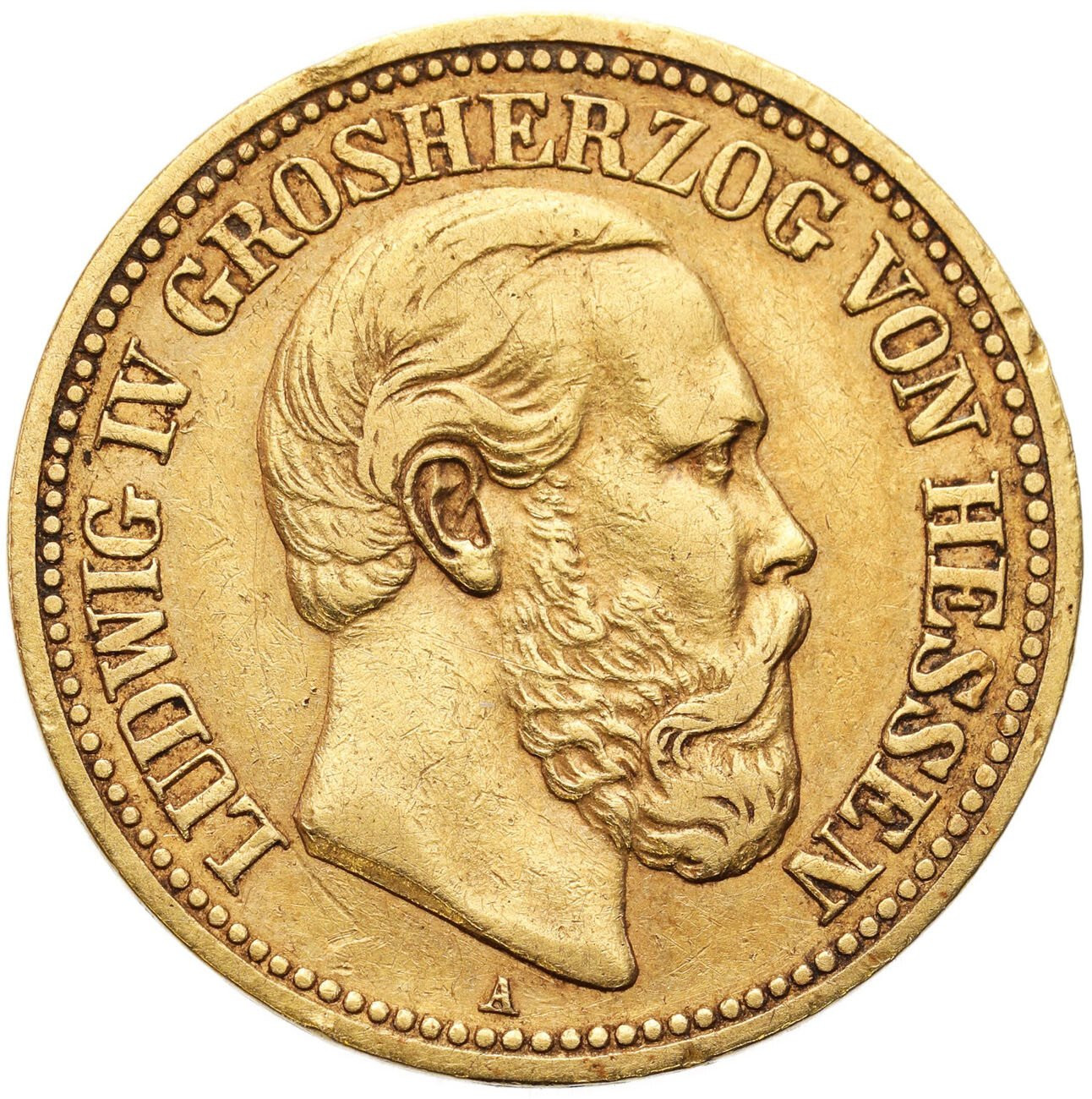 Niemcy. Hesja-Darmstadt. Ludwig IV, 10 marek 1888 A, Berlin, RZADKIE