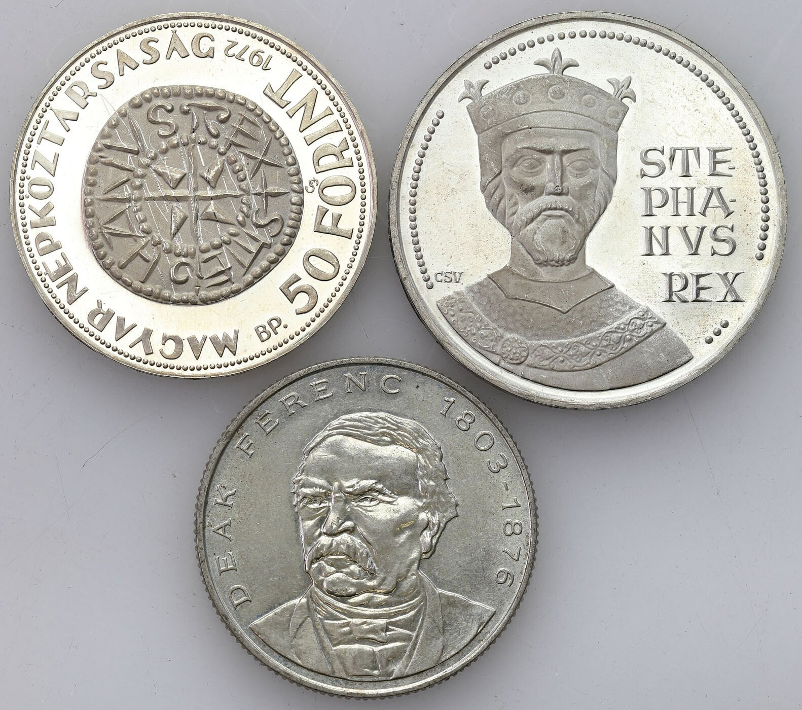 Węgry. 50, 100 forint 1972 i 200 forint 1994, zestaw 4 monet