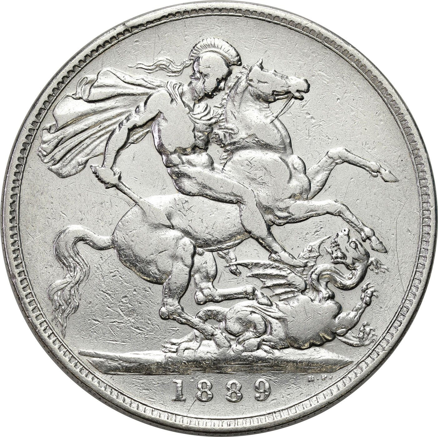 Wielka Brytania, Wiktoria. 1 crown (korona) 1889, Londyn