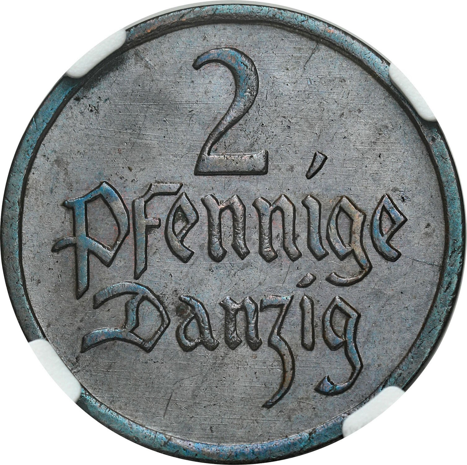 Wolne Miasto Gdańsk/Danzig. 2 fenigi 1923 NGC MS63 BN