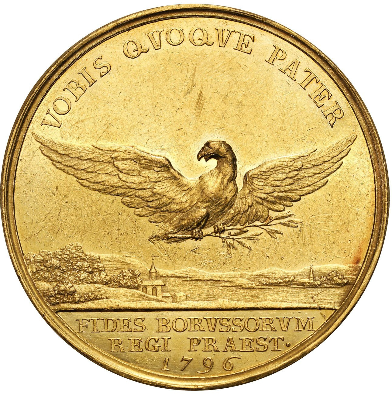 Niemcy. Prusy. Złoty medal wagi 11,5 dukata 1796 - III rozbiór Polski - RZADKOŚĆ