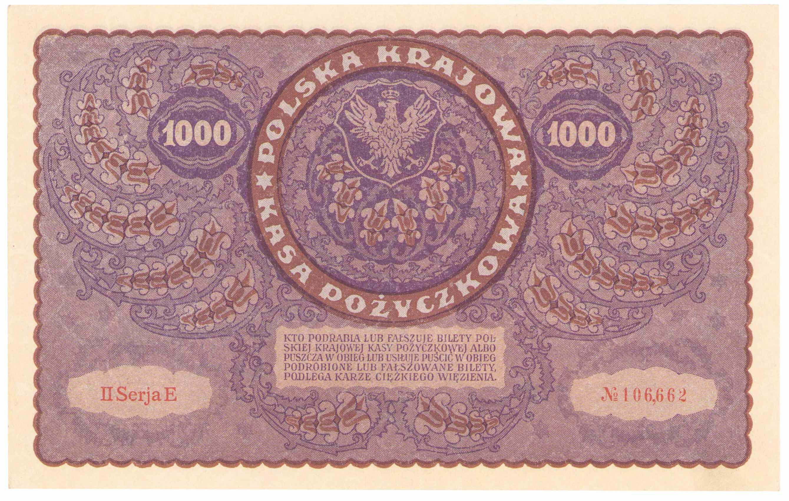 1.000 marek polskich 1919 seria II-E