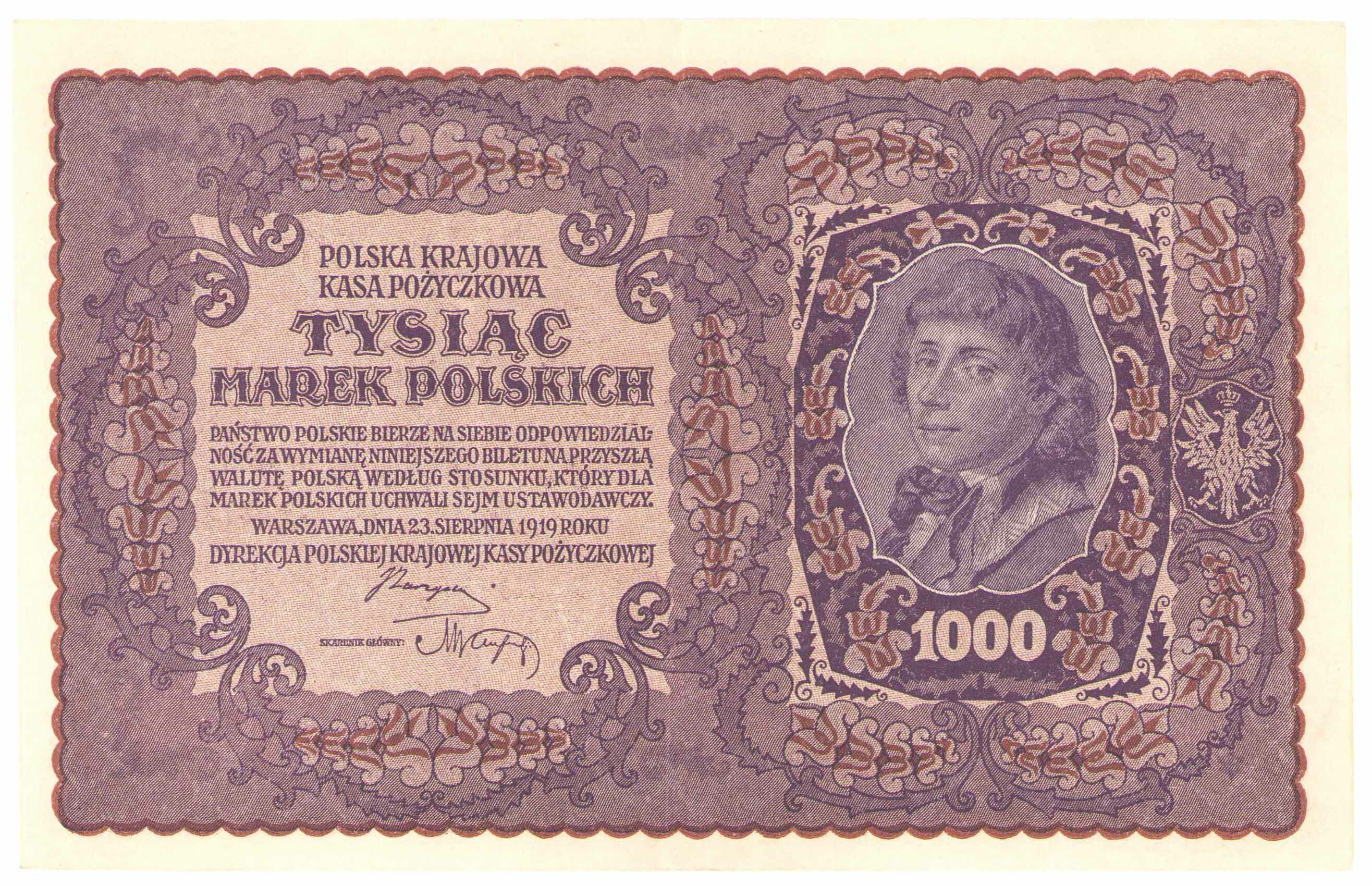 1.000 marek polskich 1919 seria I-G