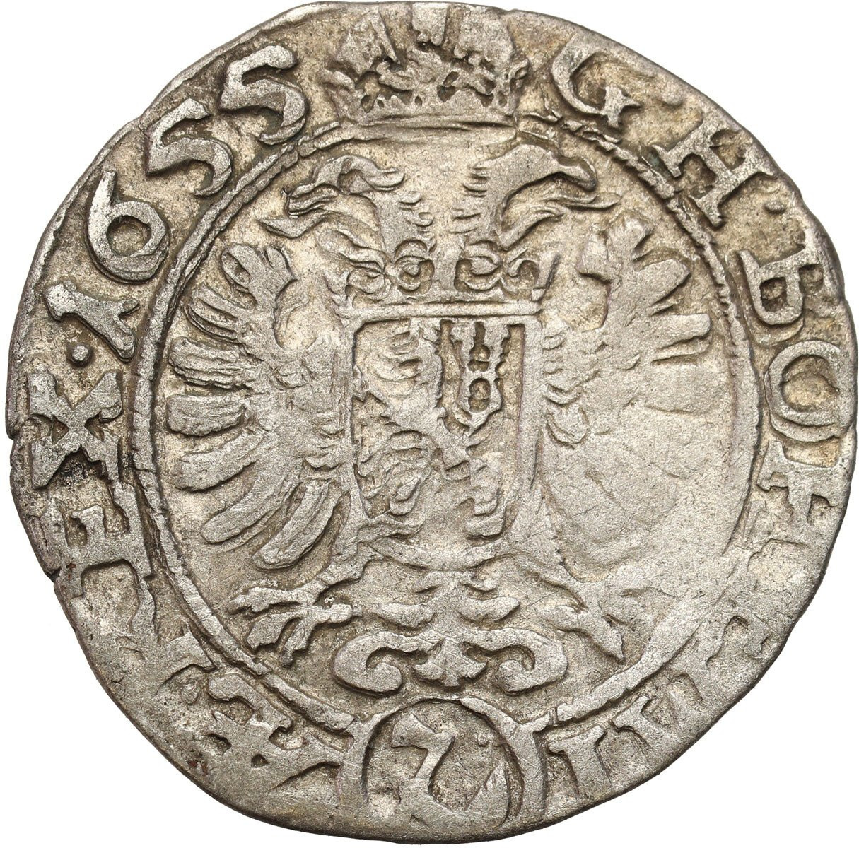 Austria.  Ferdynand III (1637-1657). 3 krajcary 1655 Kuttenberg – RZADKI