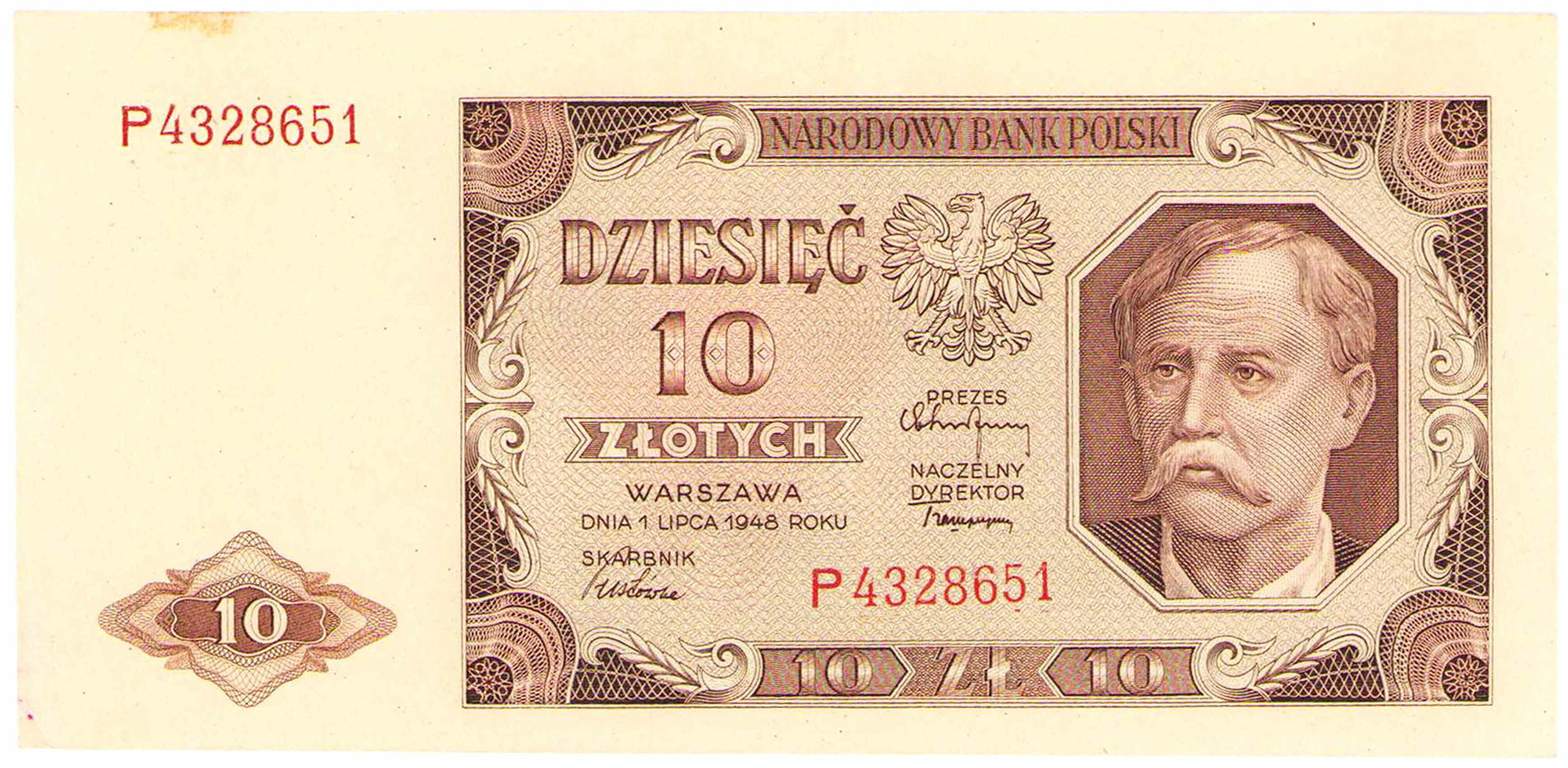 10 złotych 1948 seria P