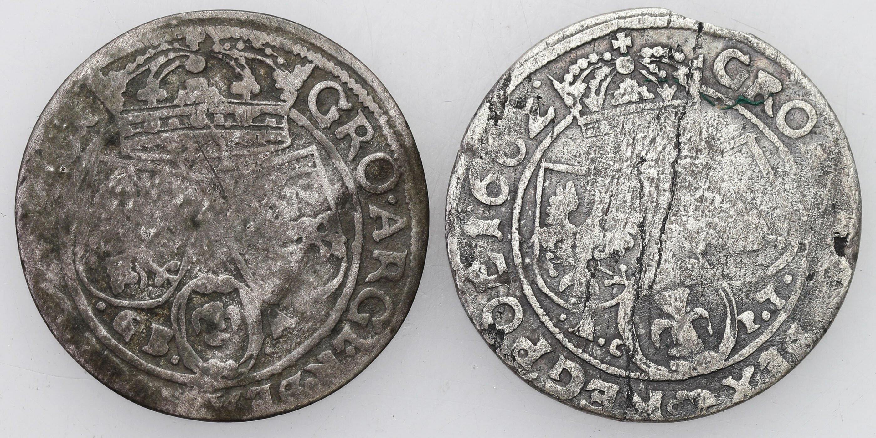 Jan II Kazimierz. Szóstak 1661-1662 Lwów - 2 sztuki - RZADKOŚĆ R1-R3