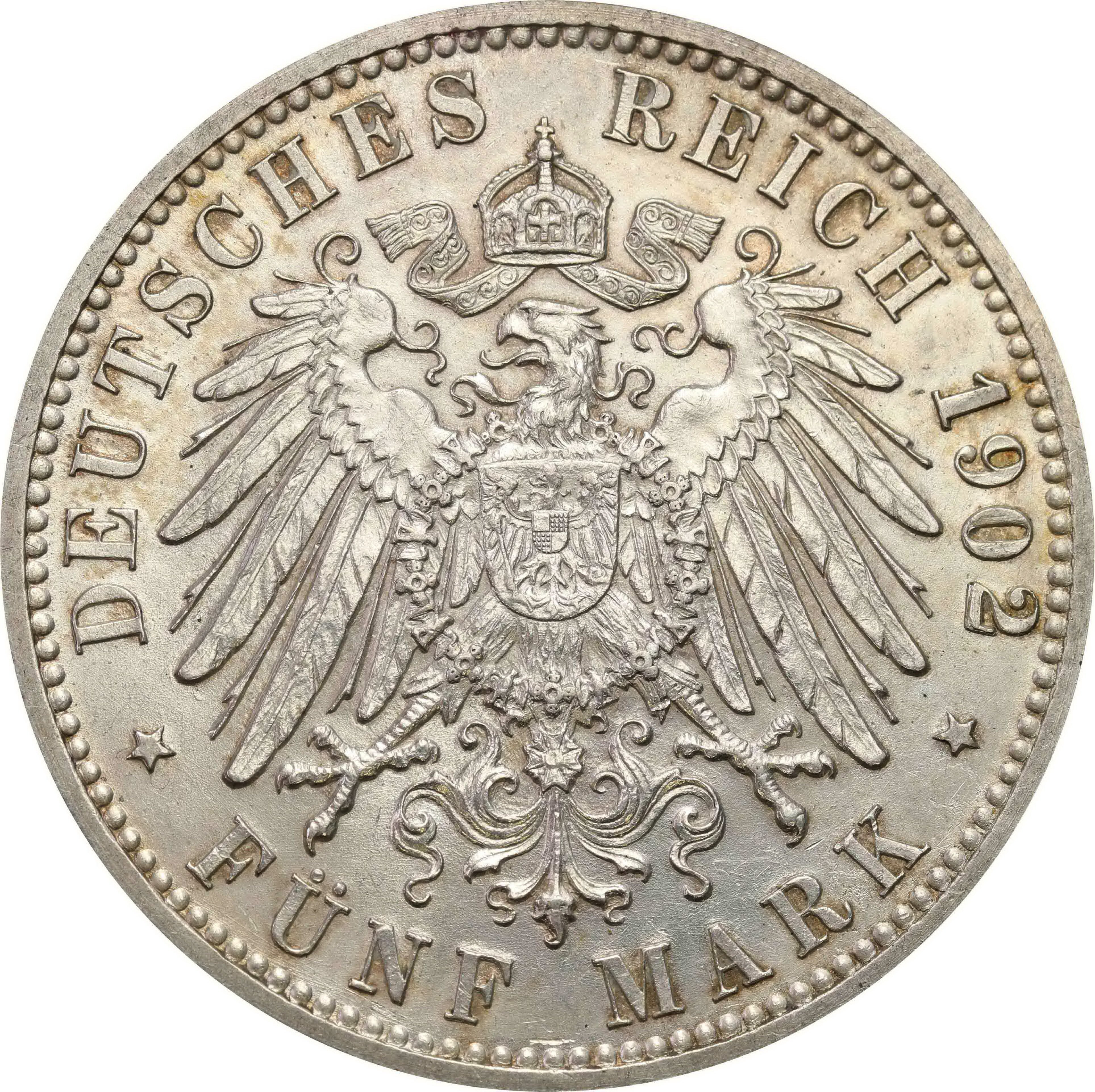 Niemcy, Badenia. 5 marek 1902 G, Karlsruhe - PIĘKNE