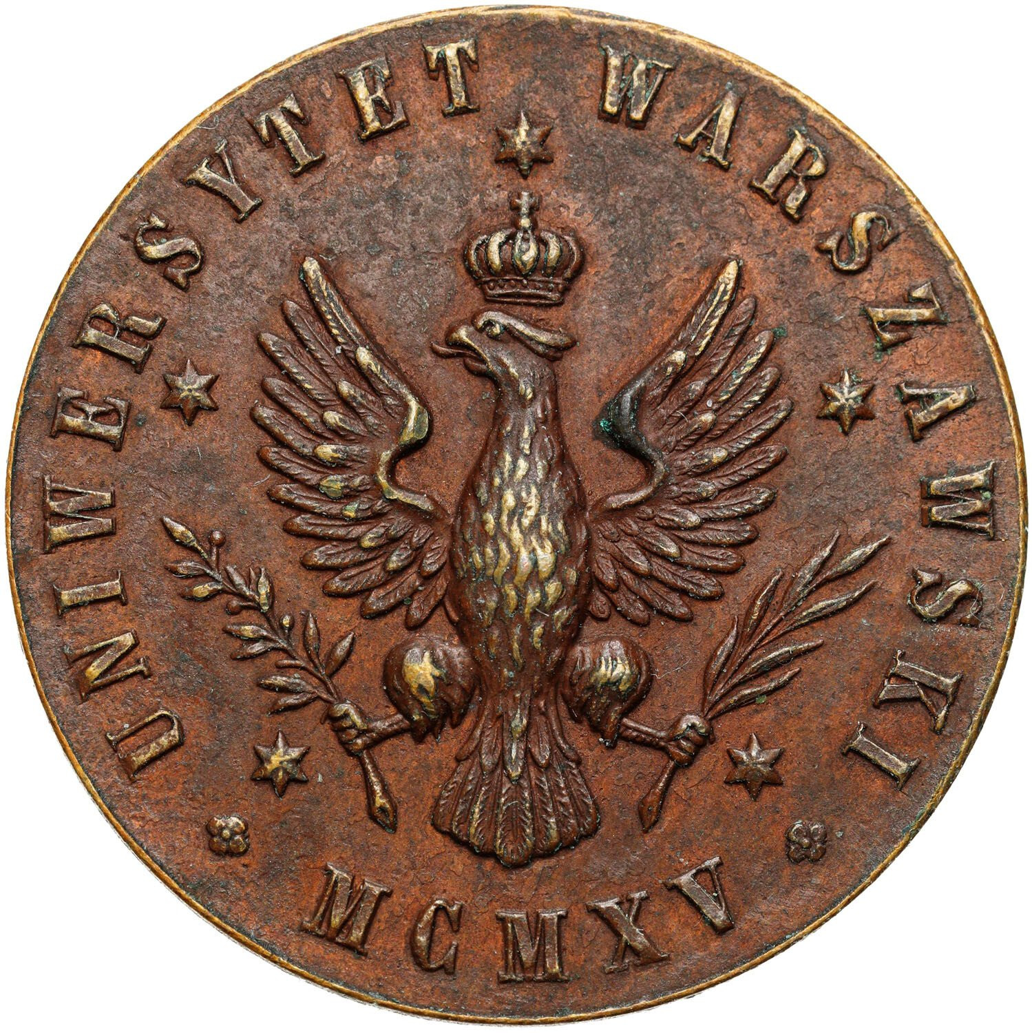 Medal. Otwarcie wyższych uczelni w Warszawie 1915
