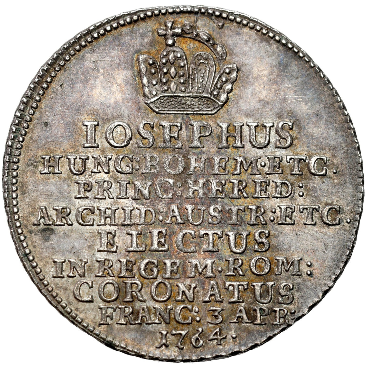 Austria,. Maria Teresa, Józef II. Żeton koronacyjny Józefa II Habsburga, 1764