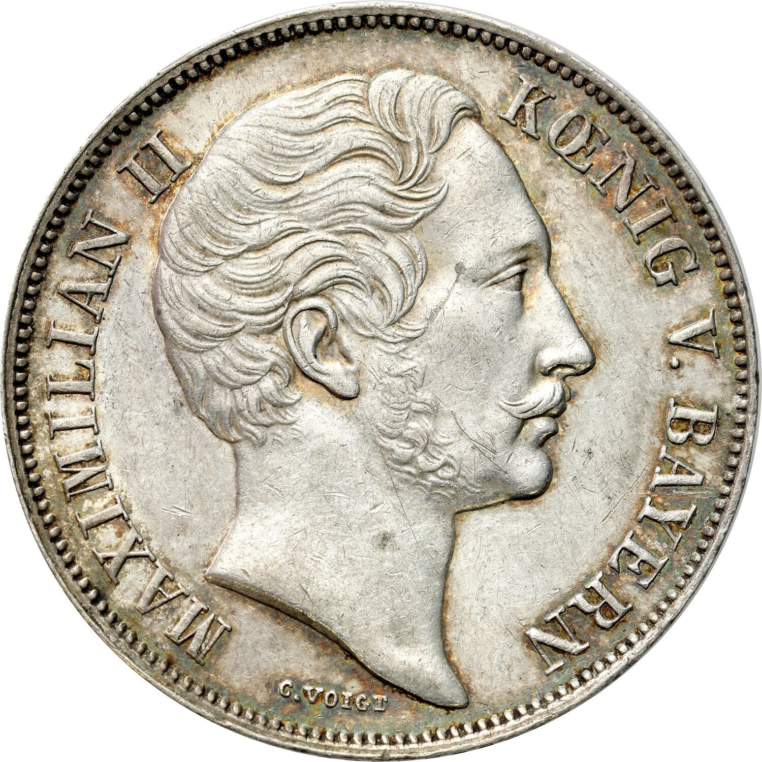 Niemcy, Bawaria. Maksymilian II Józef (1848–1864). 1 gulden 1856, Monachium - PIĘKNY