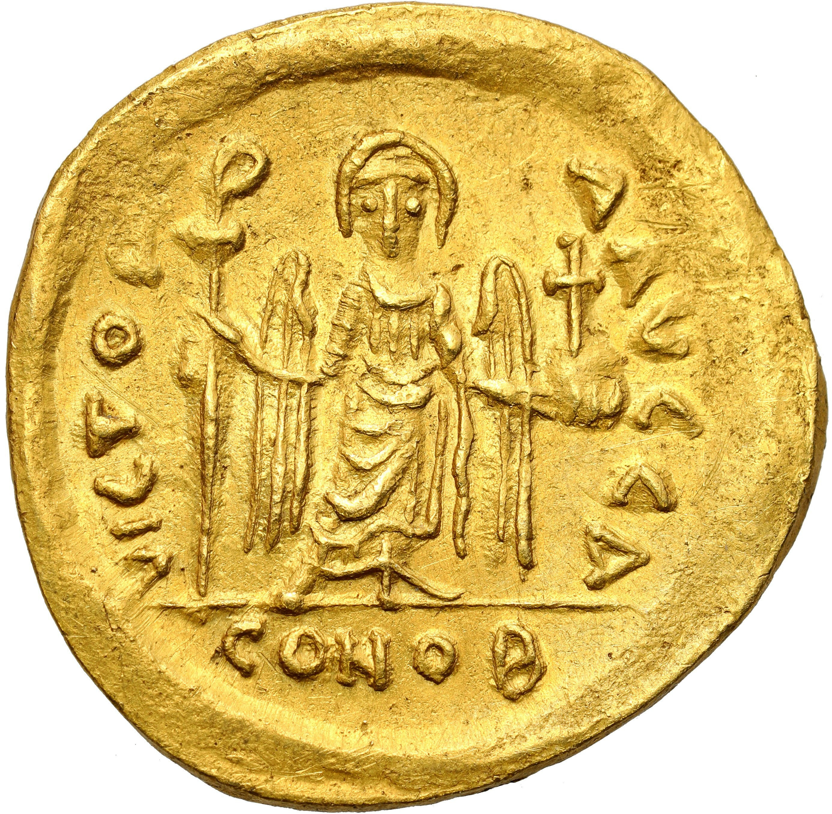 Bizancjum. Focas (602-610). Solidus 607-609, Konstantynopol - PIĘKNY