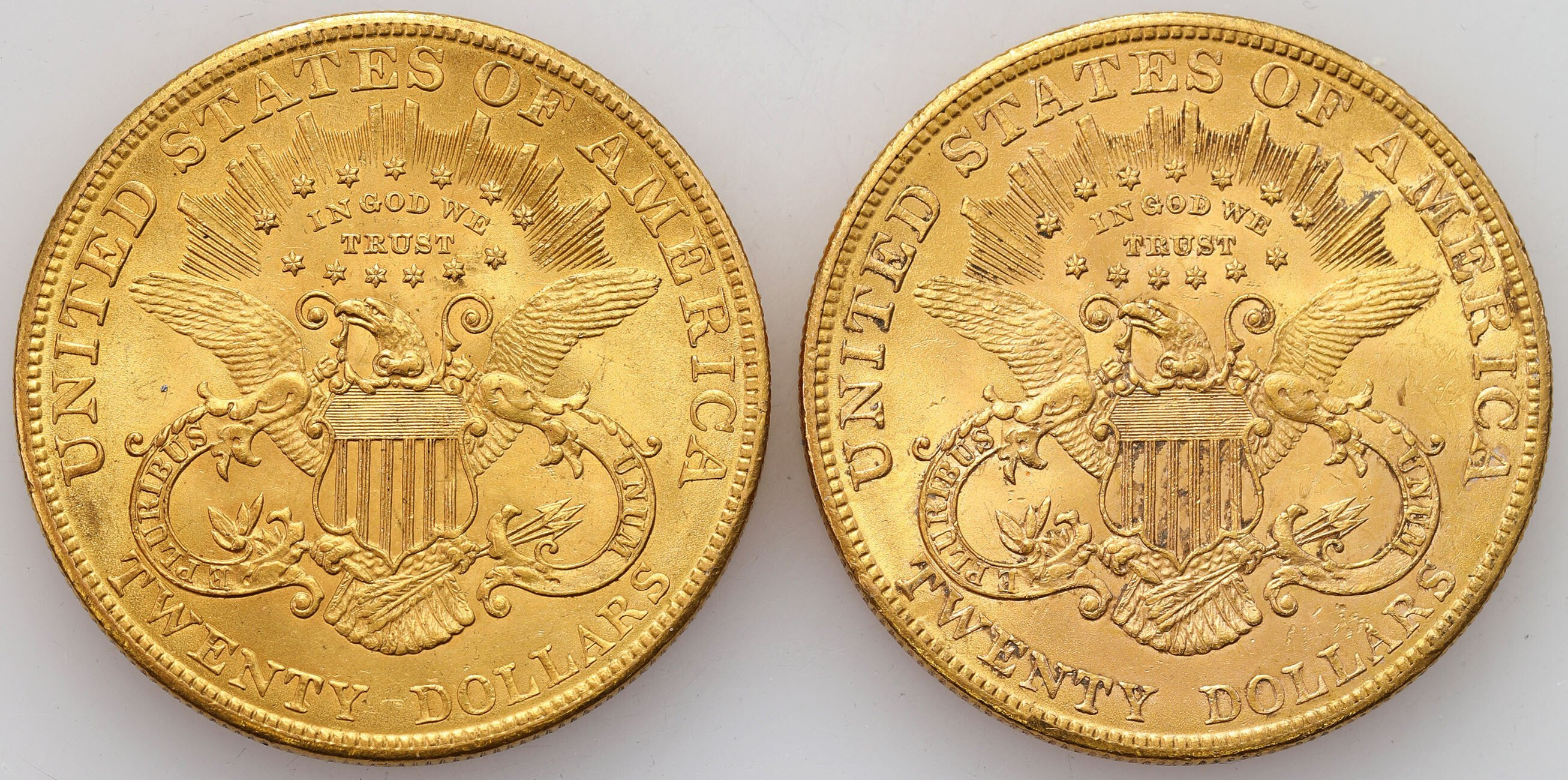 USA. 20 dolarów 1904, Filadelfia, zestaw 2 sztuk