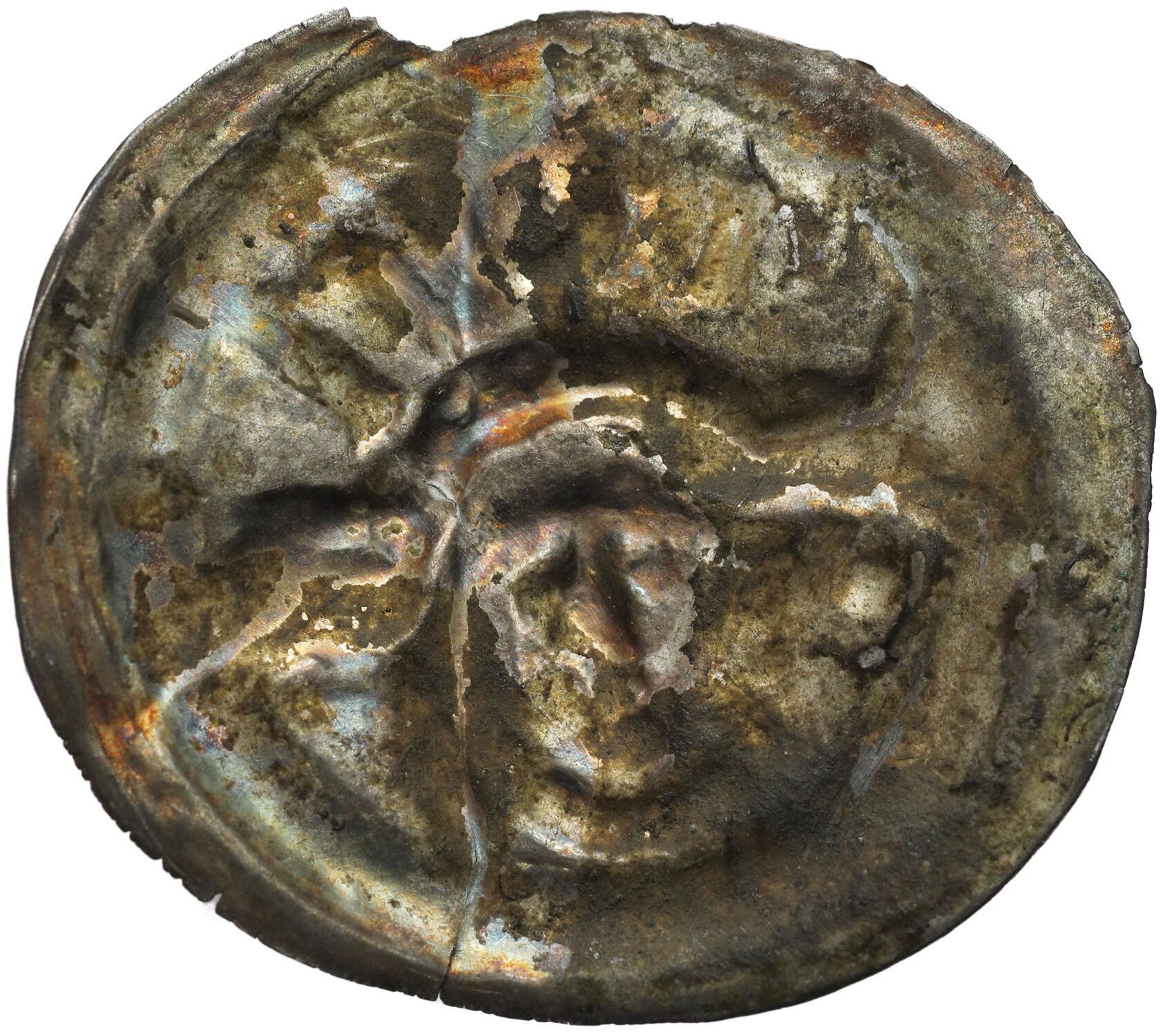 Dolny Śląsk, Henryk I Brodaty (1201-1238) lub Henryk II Pobożny (1238-1241). Brakteat, Wrocław - RZADKOŚĆ