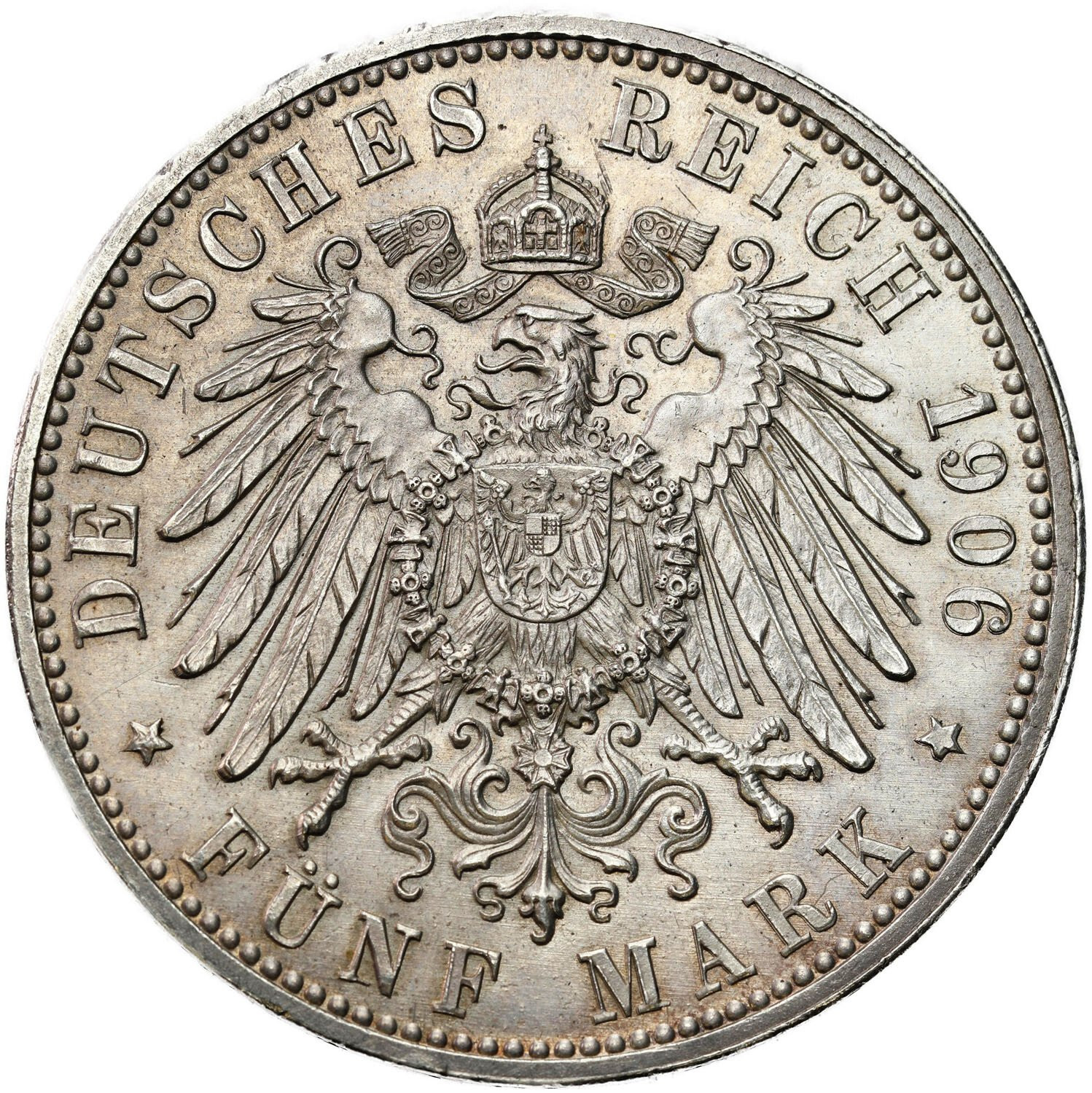 Niemcy, Badenia. Fryderyk I (1856–1907). 5 marek 1906, Karlsruhe