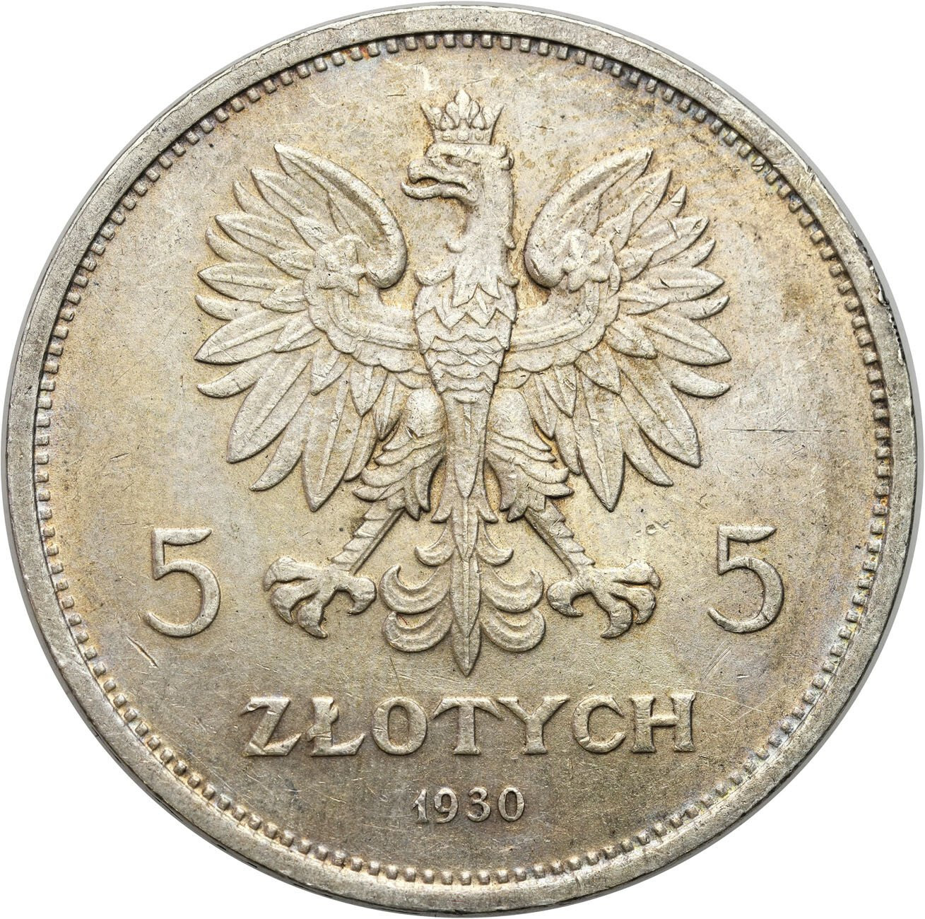 II RP. 5 złotych 1930 Sztandar - PIĘKNY