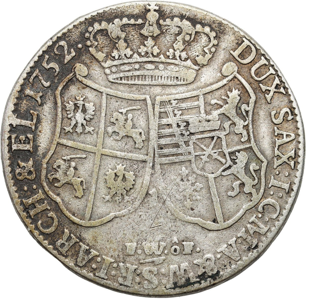 August III Sas. 1/3 Talara (1/2 Guldena) 1752, Drezno