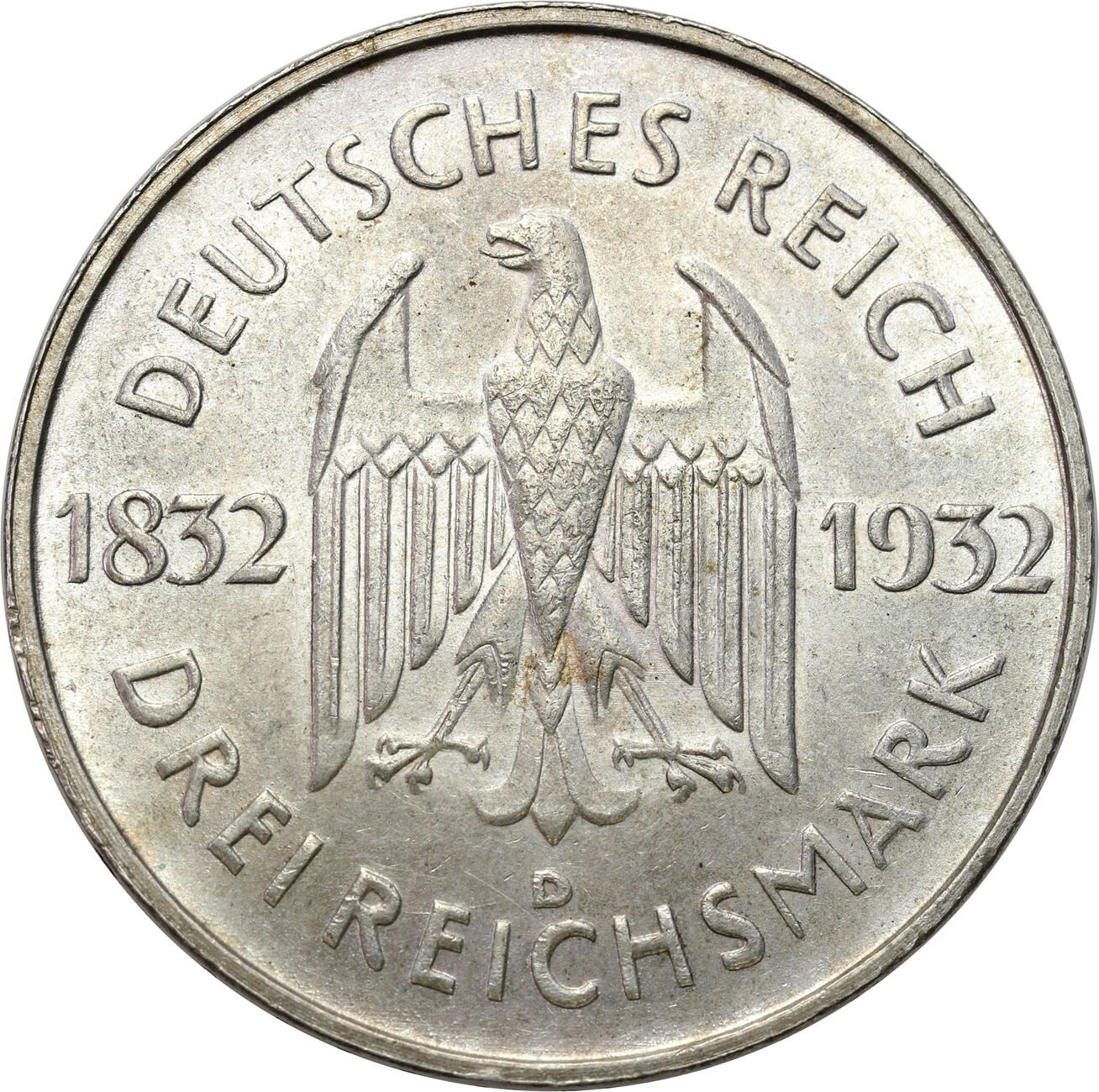 Niemcy, Weimar. 3 Marki 1932 D, Monachium