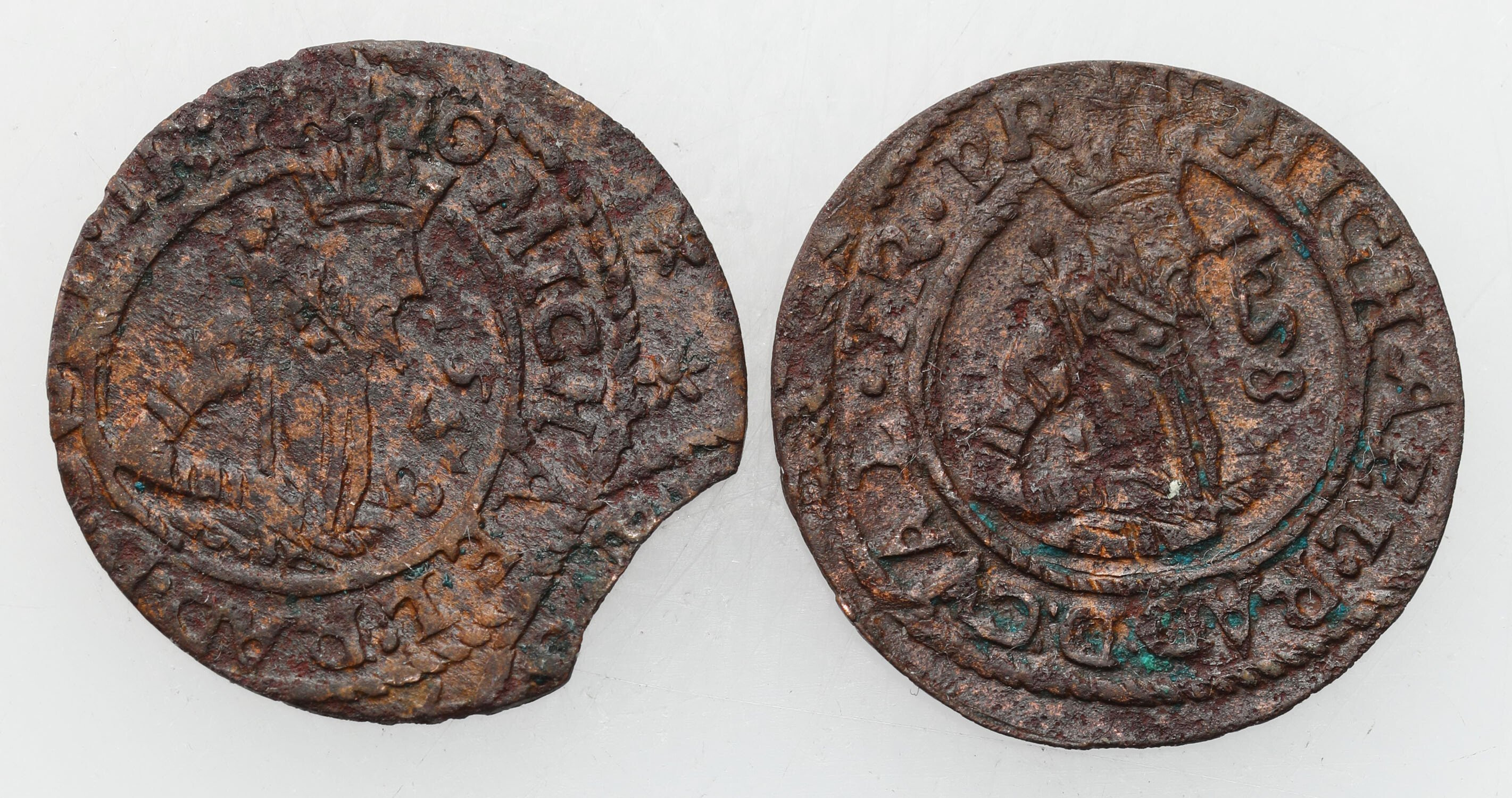 Rumunia, Hospodarstwo Wołowskie. Michał III Radu (1658–1659). Szeląg 1658 Suczawa, zestaw 2 sztuk