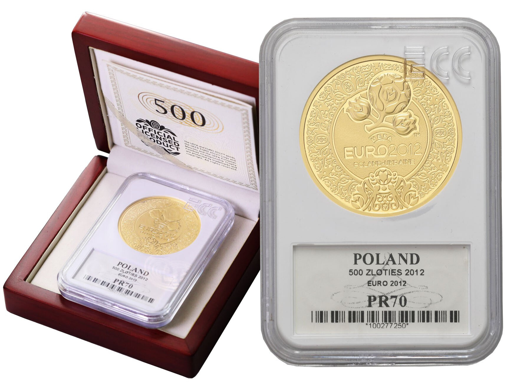 500 złotych 2012 UEFA EURO Piłka Nożna Polska-Ukraina - 2 uncje złota GCN PR70