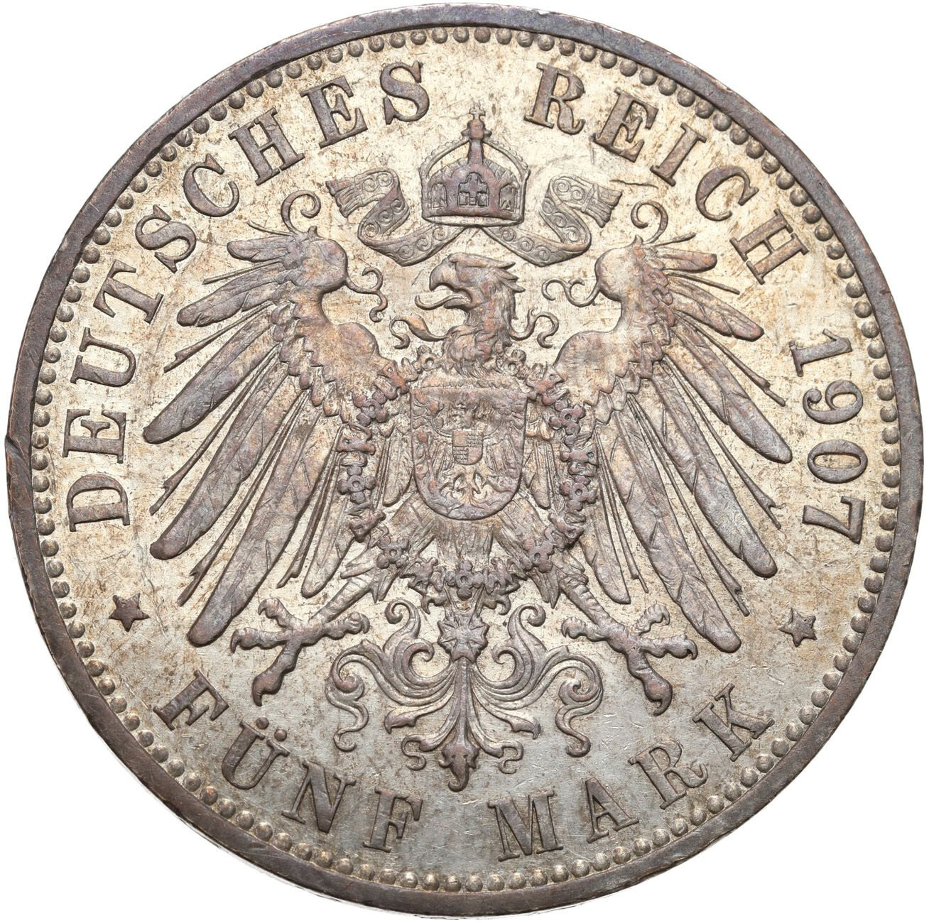 Niemcy, Prusy. Wilhelm II (1888-1918). 5 marek 1907 A, Berlin
