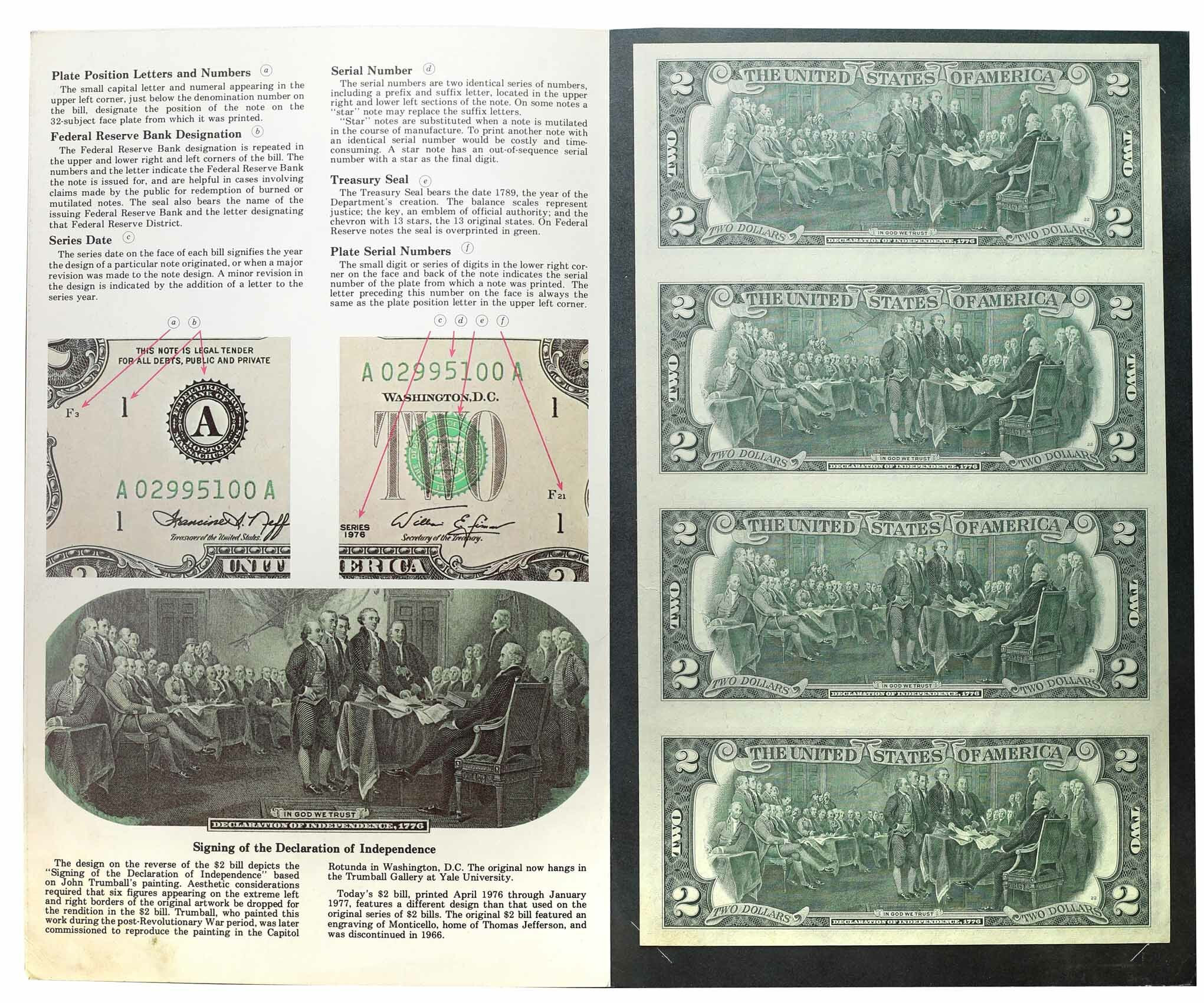 USA. 2 dolary 1976 seria J, Kanas City *Gwiazda, RZADKOŚĆ - ARKUSZ BANKOWY 