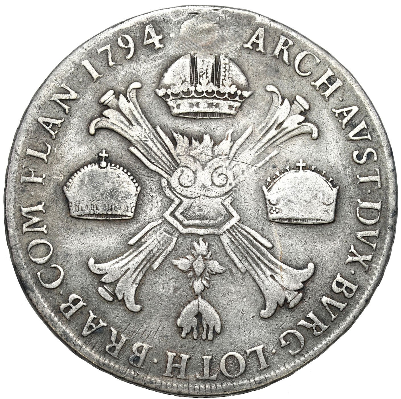 Niderlandy austriackie, Franciszek II (1792-1835). Talar 1795 M, Mediolan