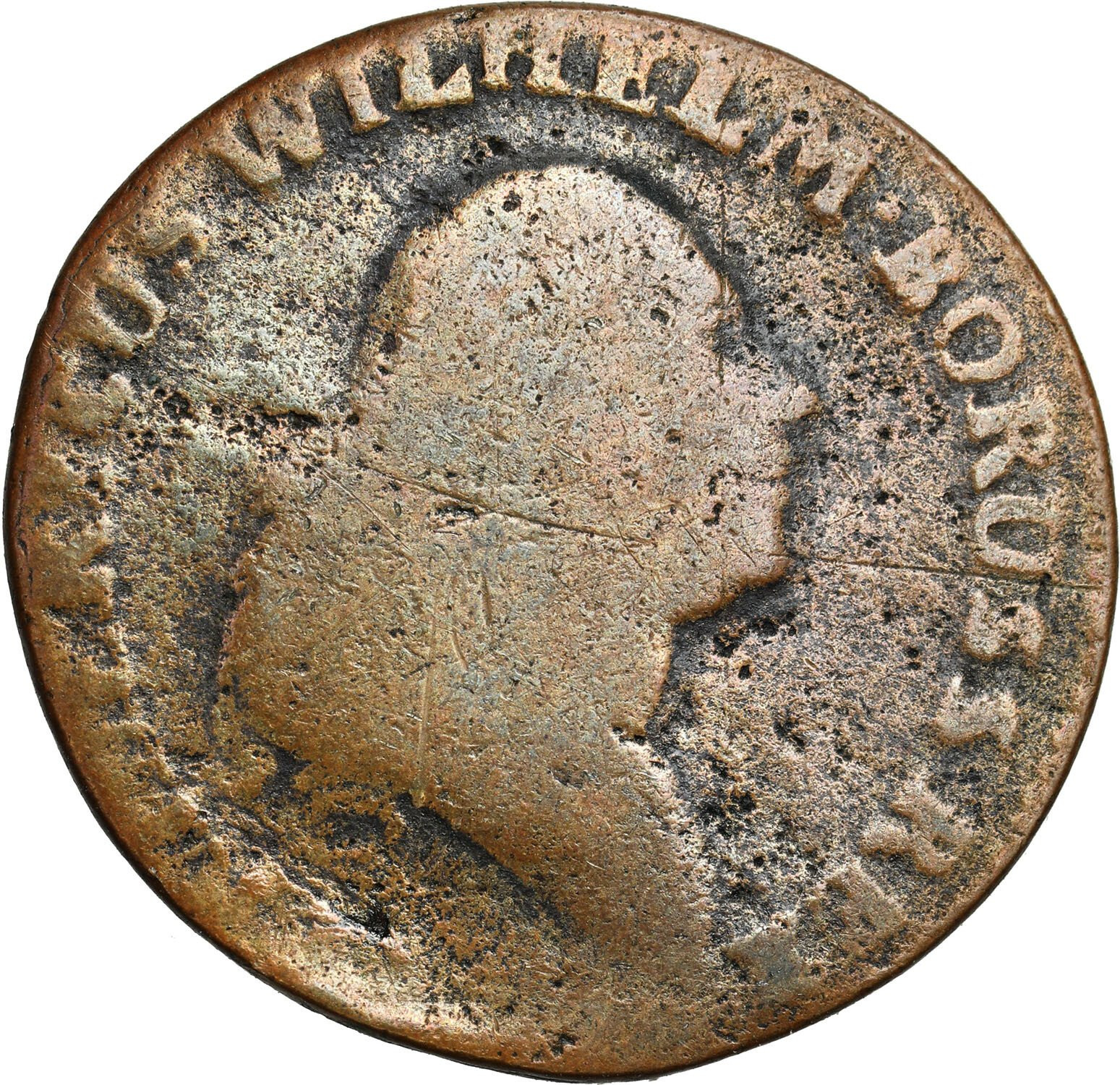 Zabór pruski - Prusy Południowe. Fryderyk Wilhelm II (1786-1797). 1 grosz 1797 B, Wrocław