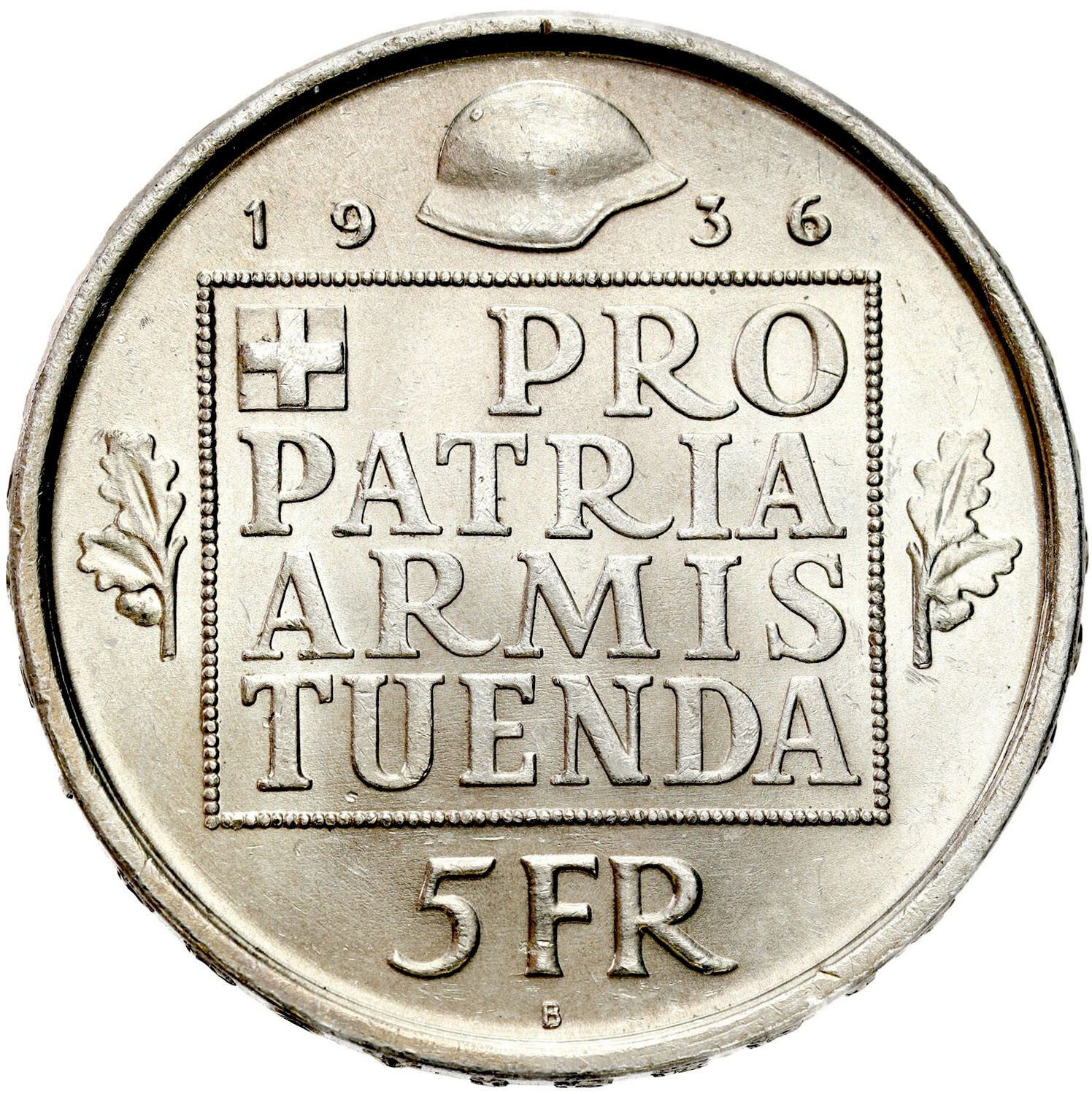 Szwajcaria. 5 franków 1936 B, Berno – RZADSZE