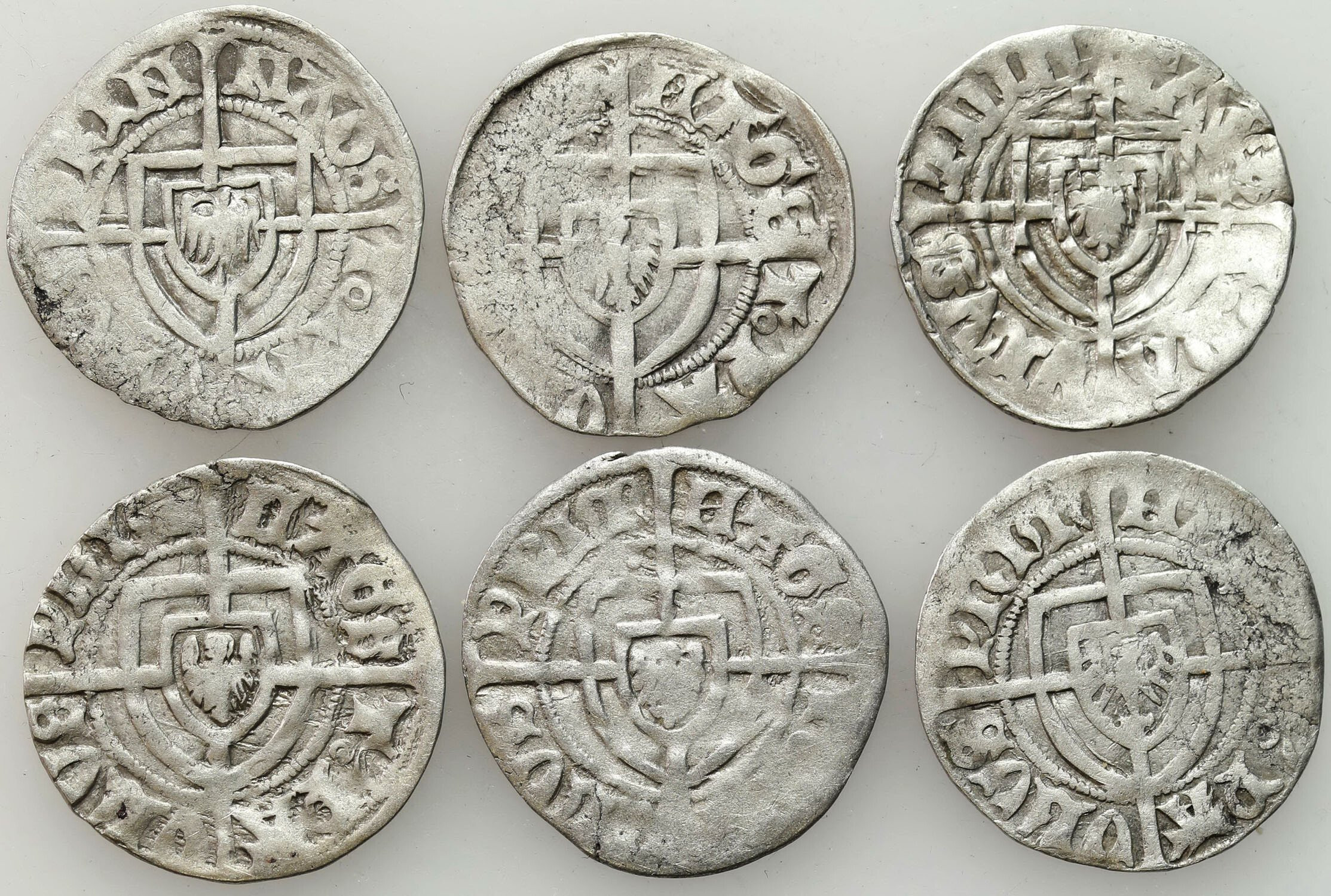 Zakon Krzyżacki. Paweł I Bellitzer (1422–1441). Szeląg, zestaw 6 monet