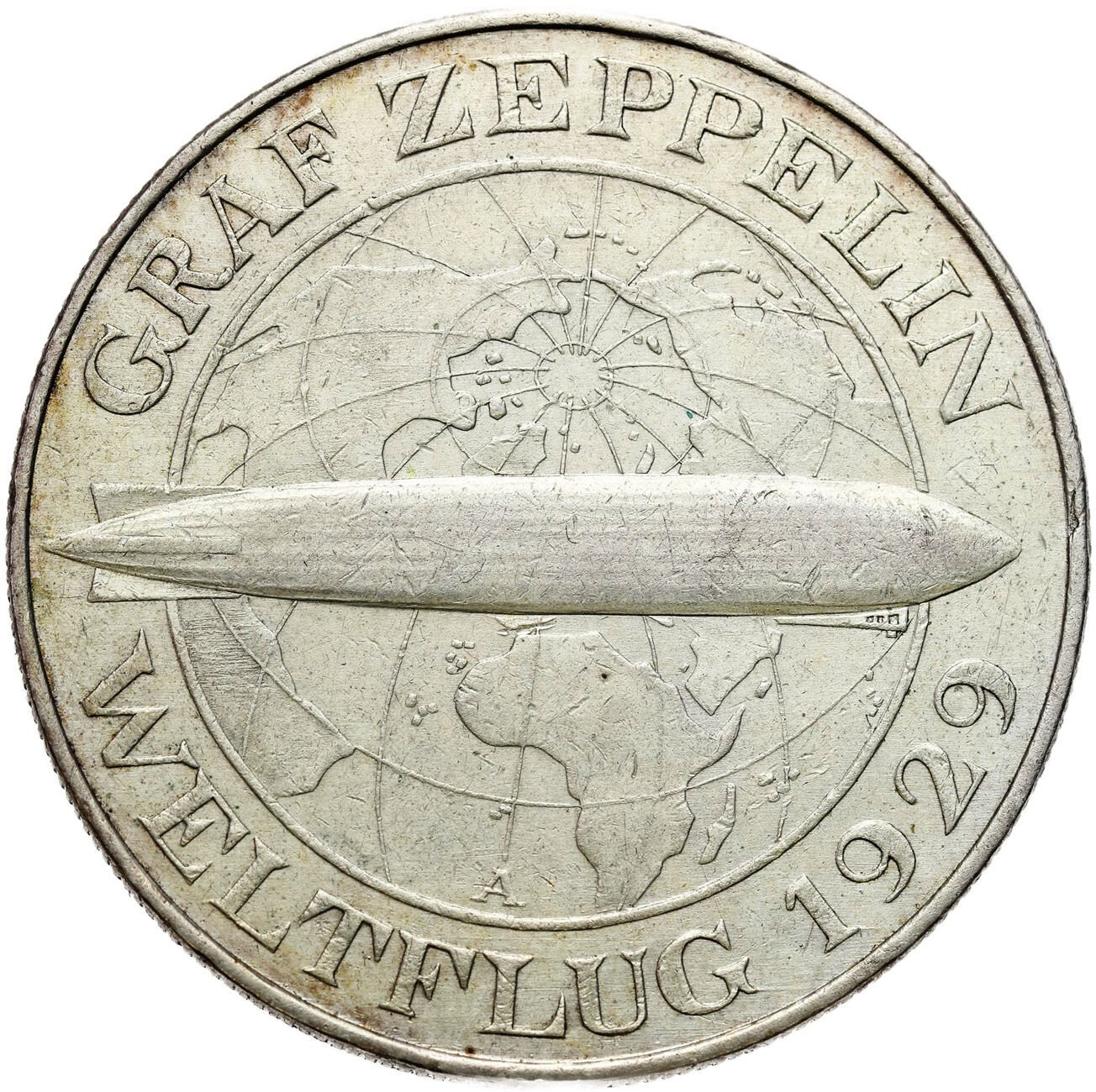 Niemcy, Weimar. 5 Marek 1930 A, Zeppelin - RZADKIE