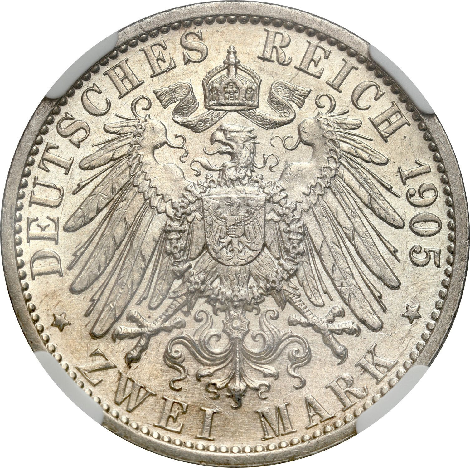 Niemcy. Schwarzburg-Sondershausen, 2 marki 1905 A, Berlin NGC MS61