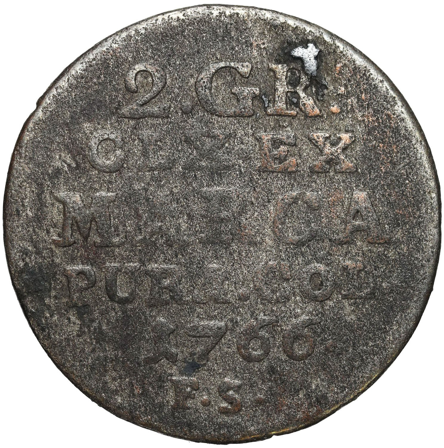 Stanisław August Poniatowski. 2 grosze (półzłotek) 1766 FS, Warszawa