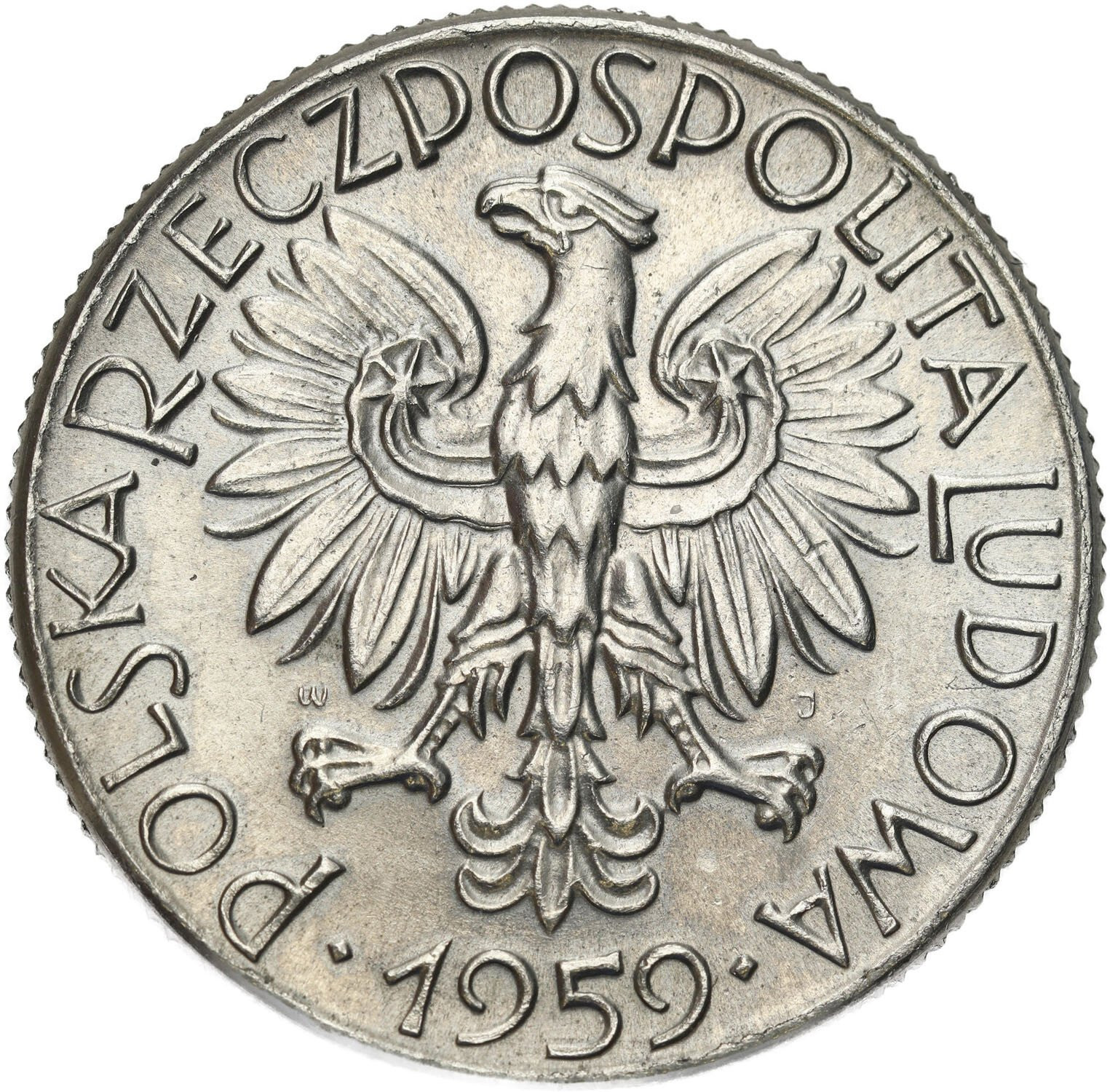 PRL. PRÓBA Nikiel 5 złotych 1959 - szyby kopalniane – RZADKIE