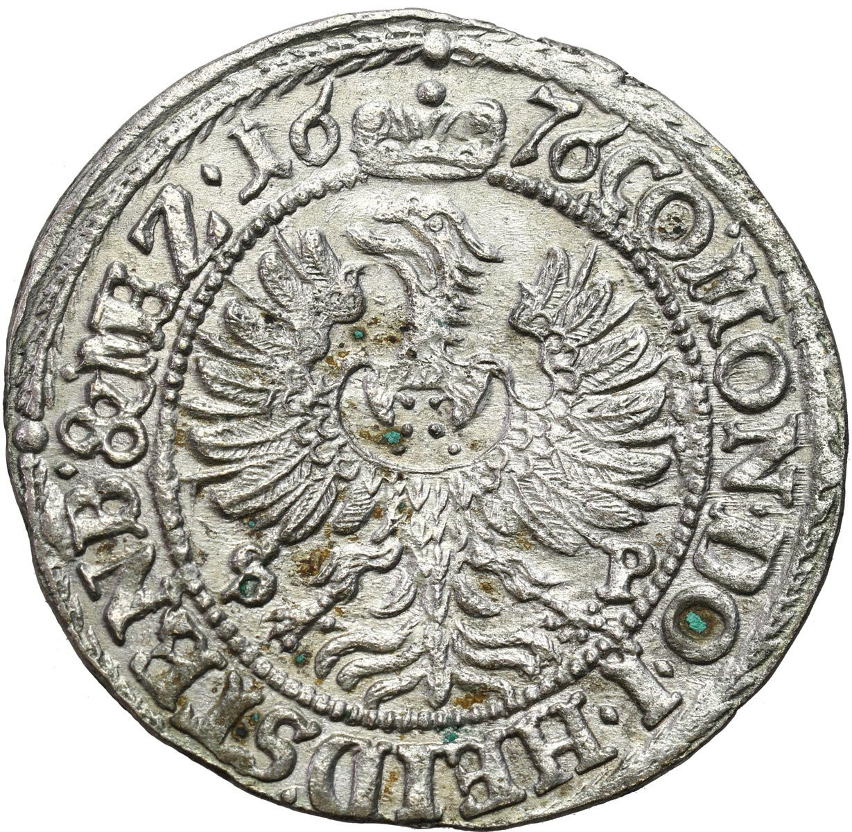 Śląsk, Księstwo Oleśnickie Sylwiusz. Fryderyk (1664-1697). 3 krajcary 1676 SP, Oleśnica