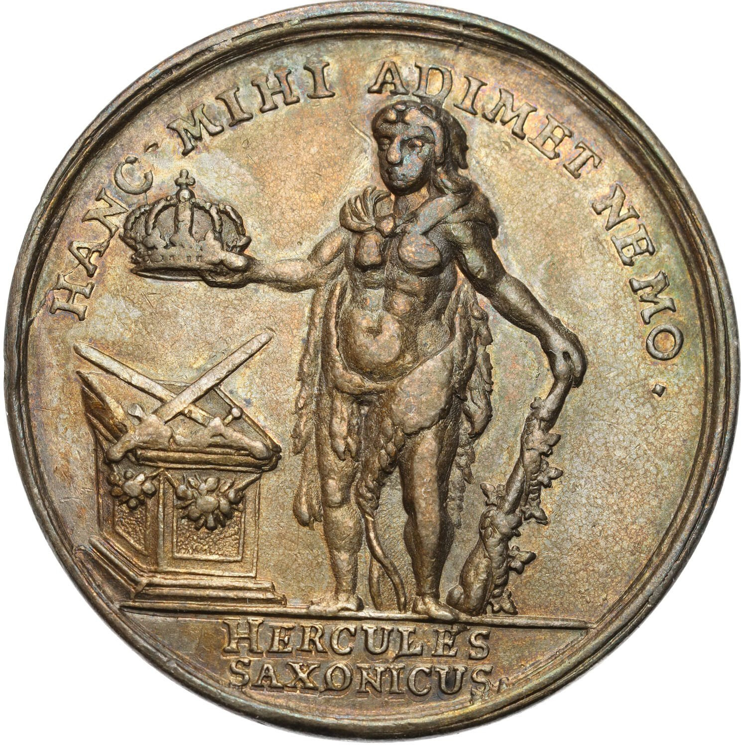 August II Mocny. Medal koronacyjny 1697, Wrocław - RZADKOŚĆ