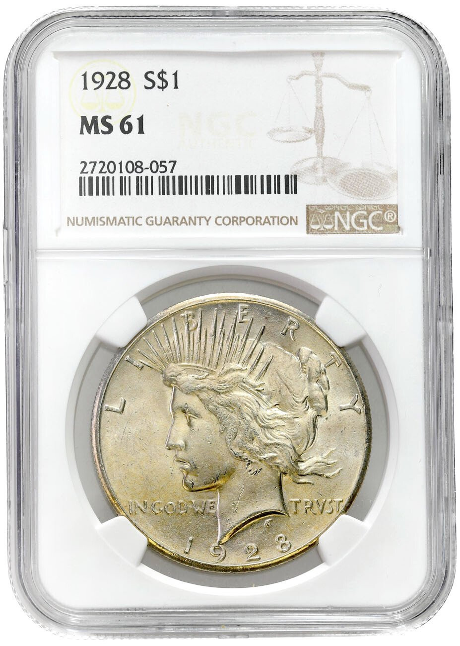 USA. 1 Dolar 1928 Filadelfia NGC MS61 – RZADKI