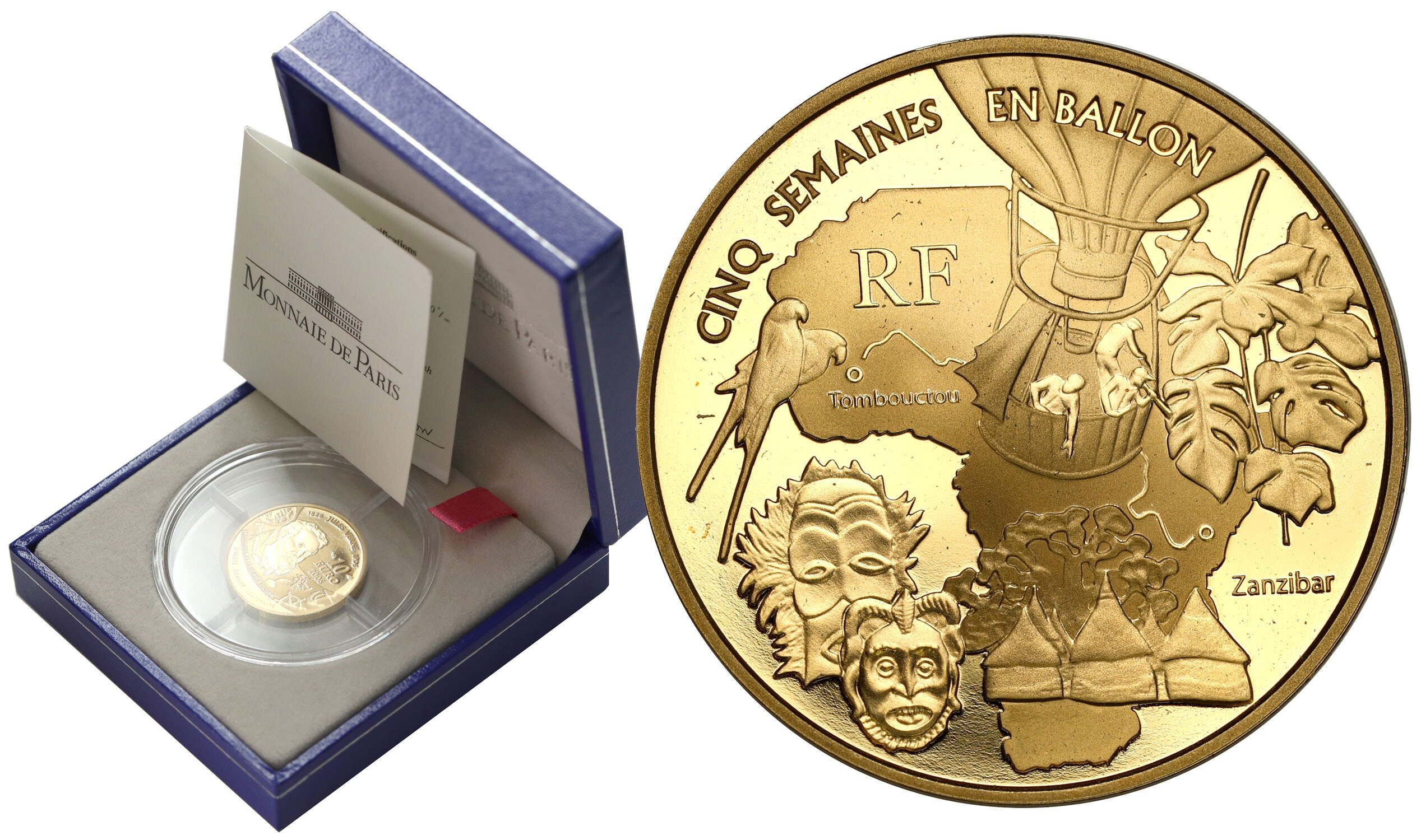 Francja. 10 euro 2006 Juliusz Verne - Pięć tygodni w balonie