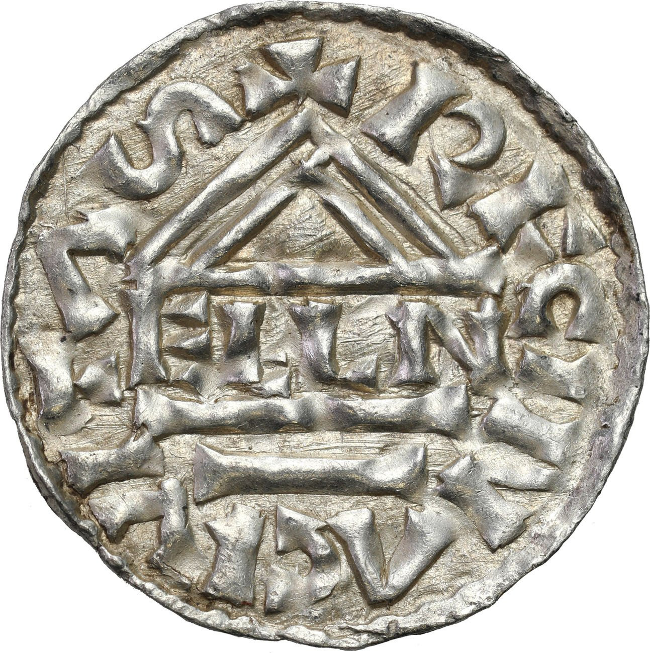 Niemcy, Bawaria, Ratyzbona. Henryk II Kłótnik 985-995. Denar, Ratyzbona