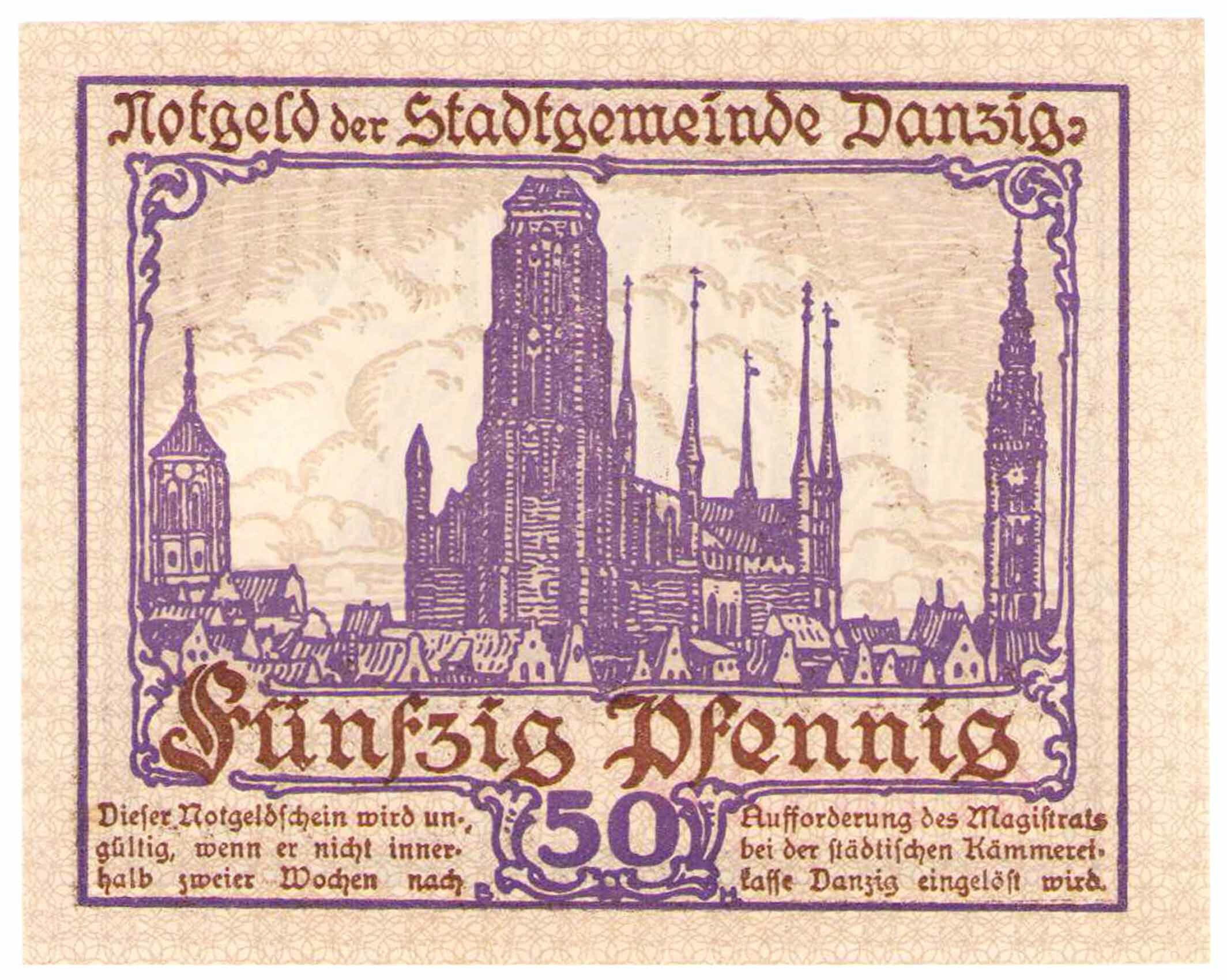 Gdańsk - Notgeld. 50 fenigów 1919