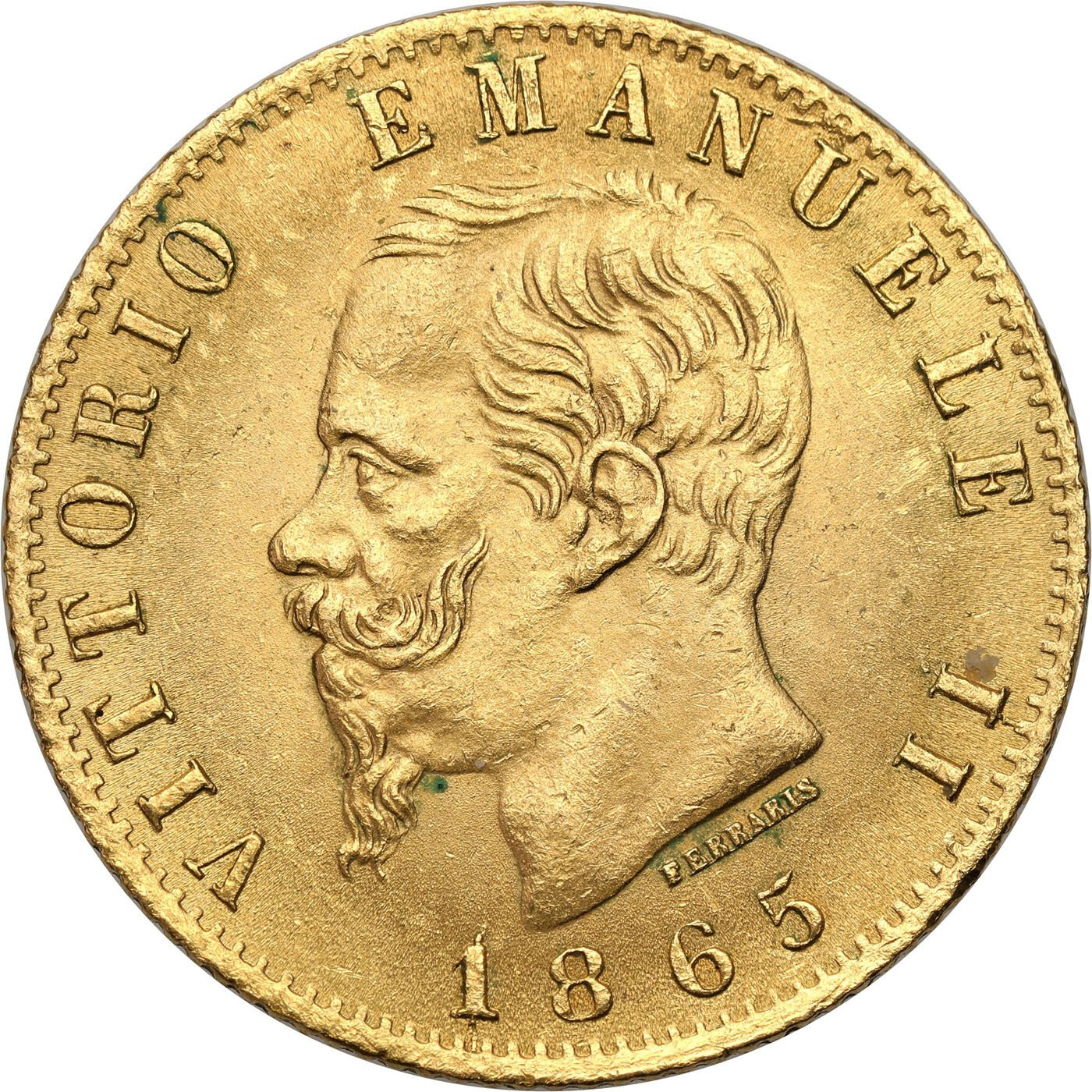Włochy. Wiktor Emanuel II (1861–1878). 20 lirów 1865, Turyn