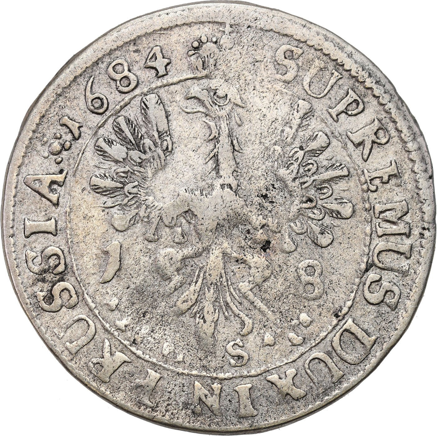 Niemcy, Prusy. Fryderyk Wilhelm. Ort (18 groszy) 1684 H-S, Królewiec